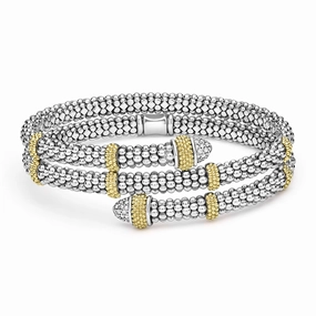 Caviar Lux Two-Tone Caviar Diamond Versa Wrap Bracelet