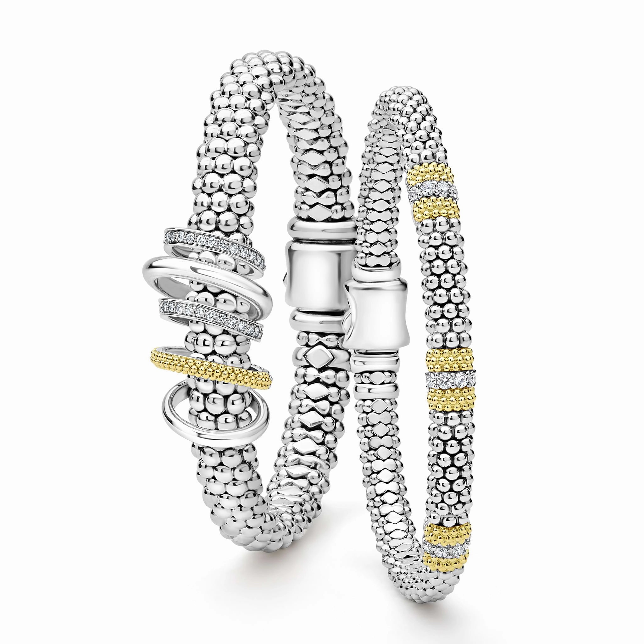 Caviar Lux Two-Tone Diamond Bracelet Gift Set