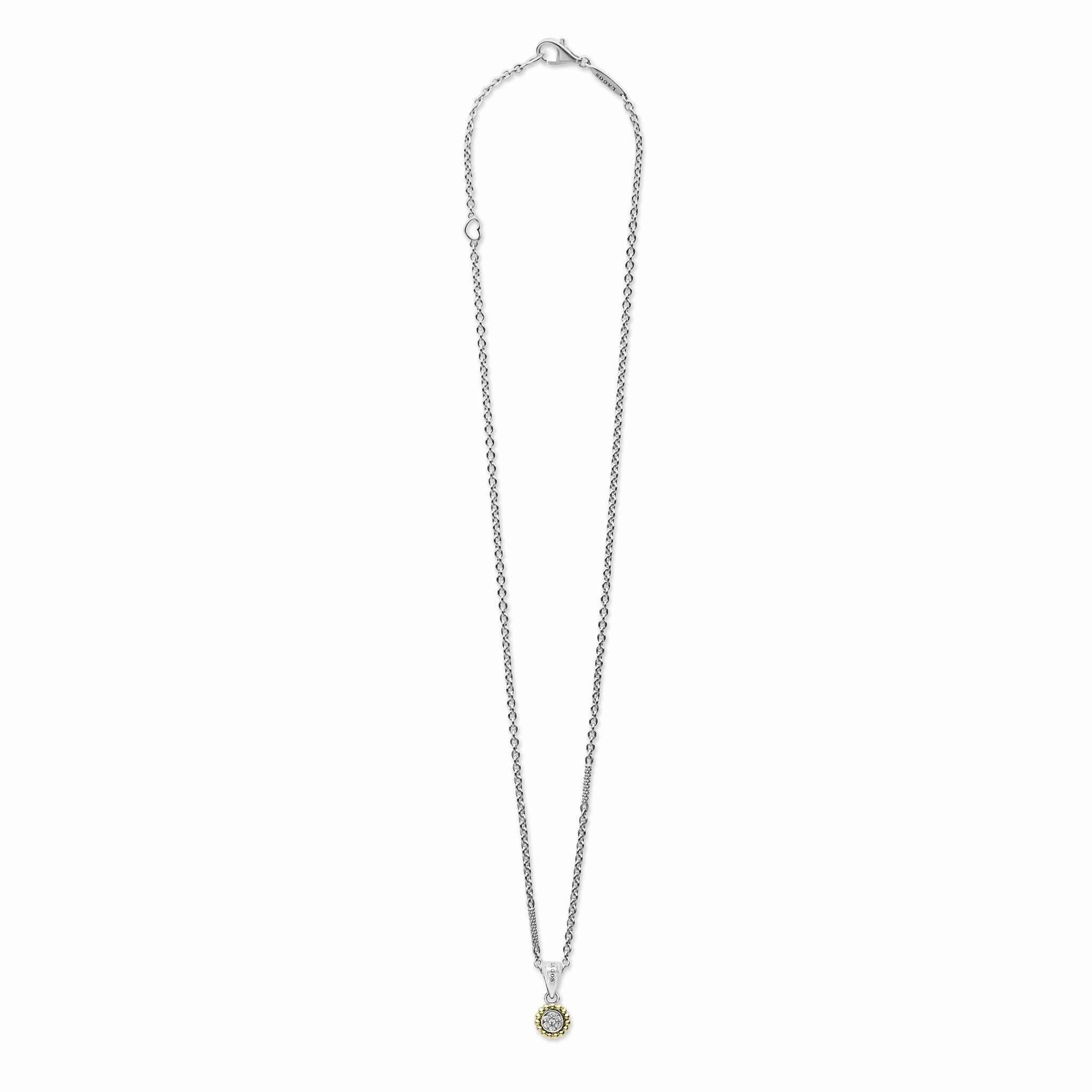 Caviar Lux Two-Tone Diamond Pendant Necklace