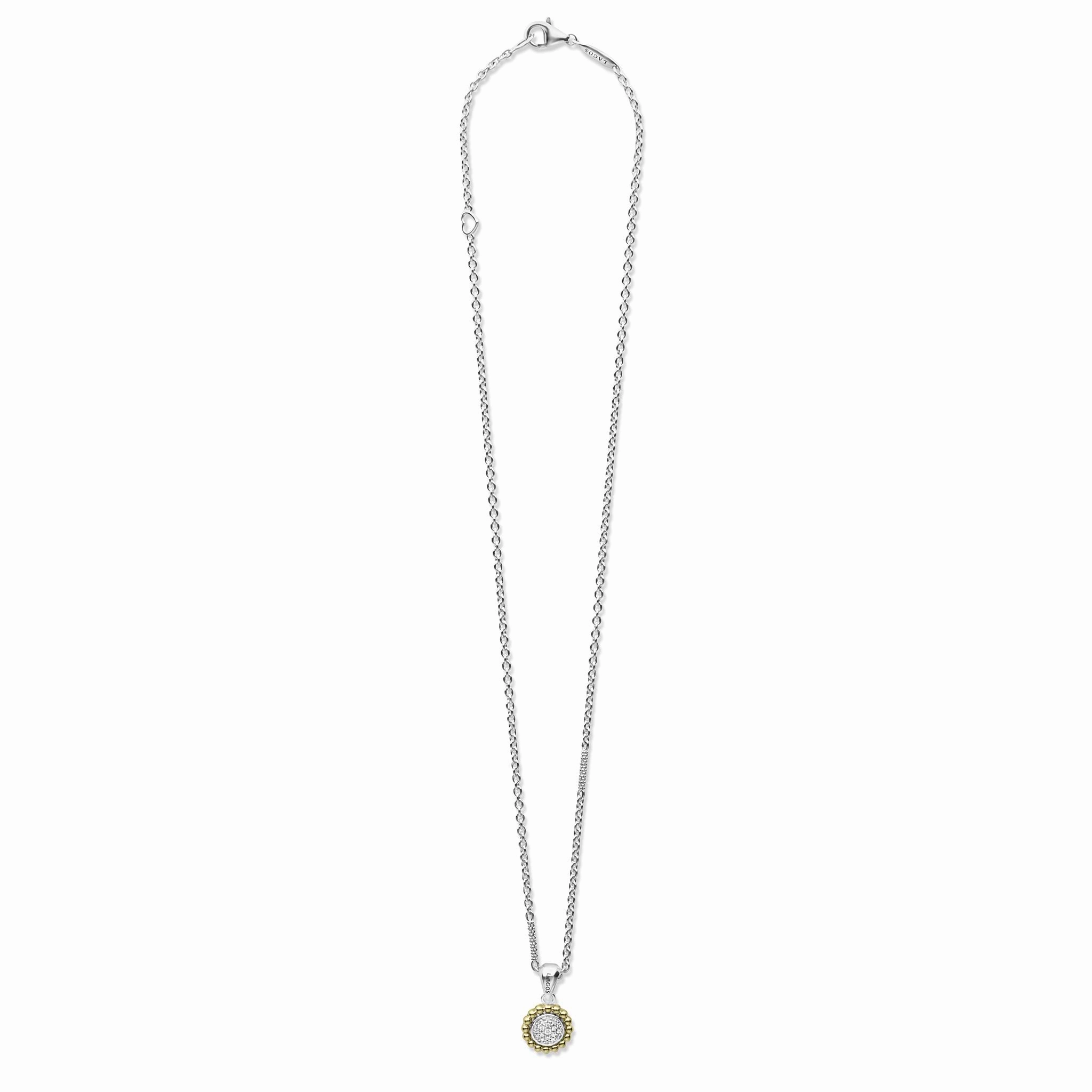 Caviar Lux Two-Tone Diamond Pendant Necklace