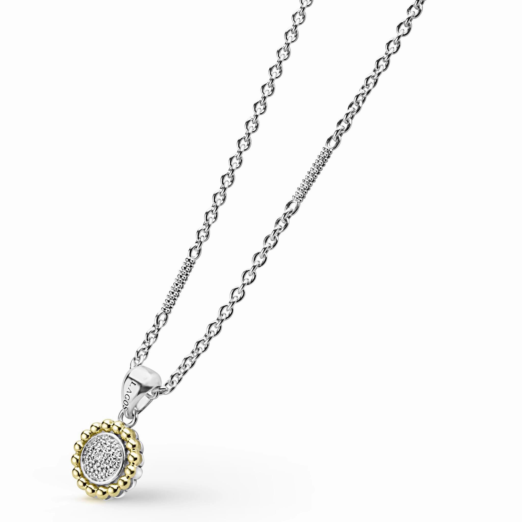 Caviar Lux Two-Tone Diamond Pendant Necklace