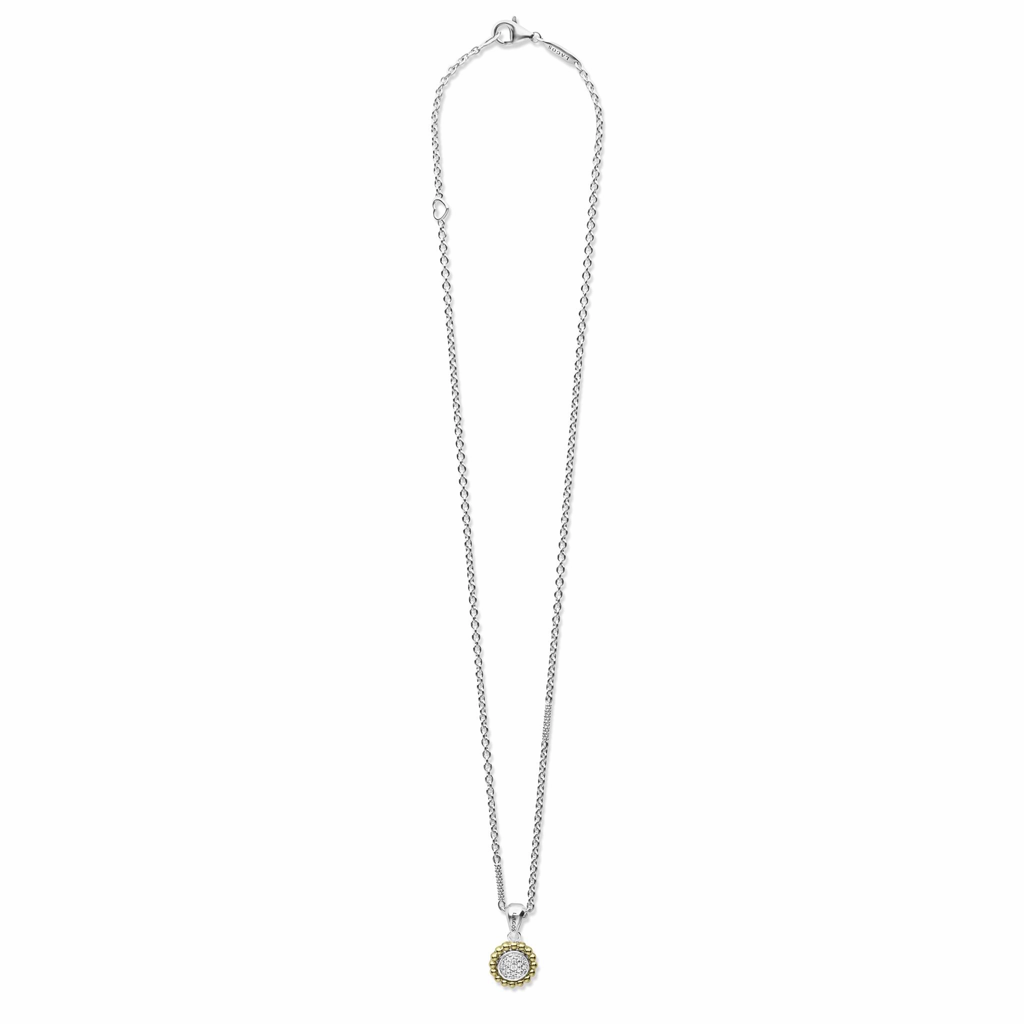 Caviar Lux Two-Tone Diamond Pendant Necklace