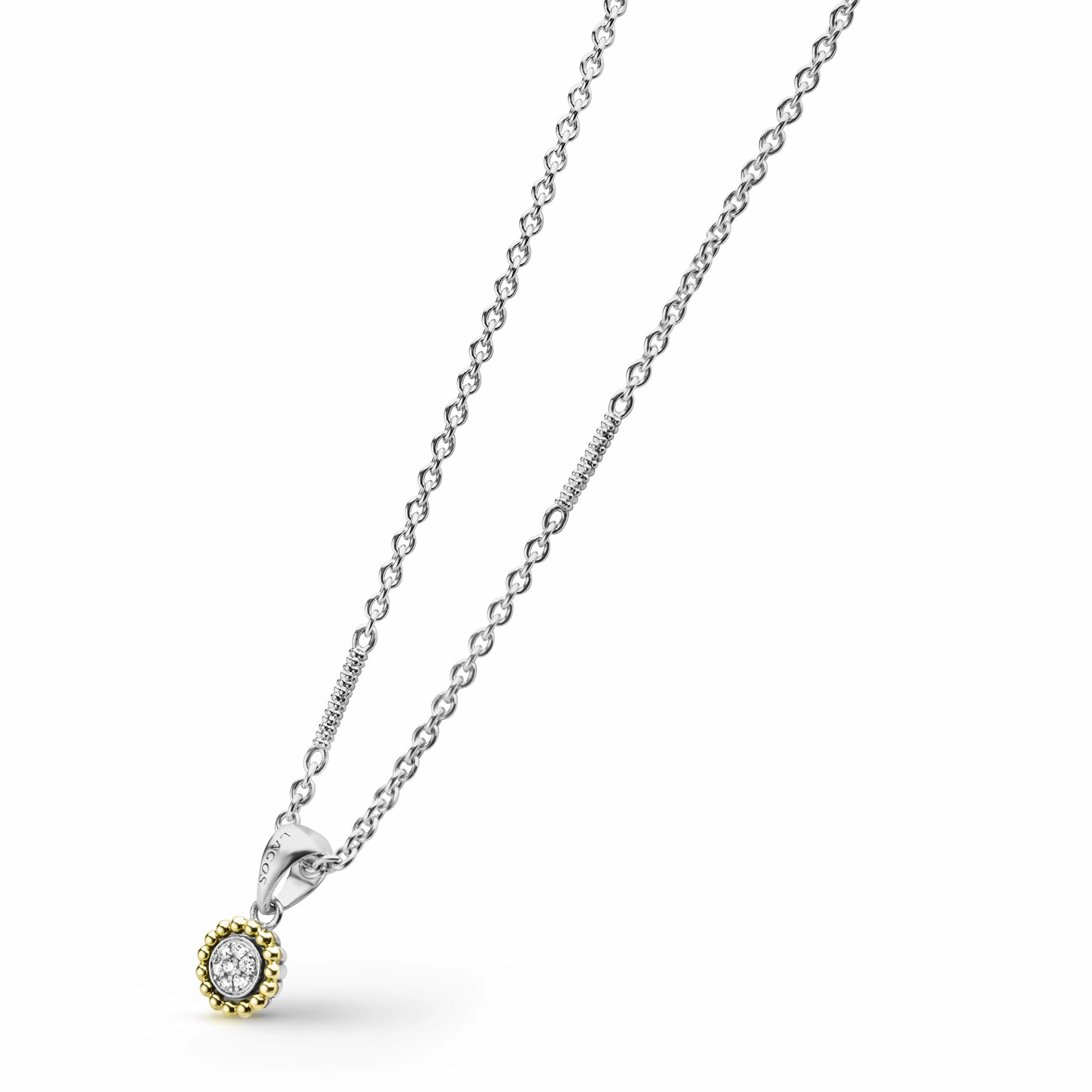 Caviar Lux Two-Tone Diamond Pendant Necklace
