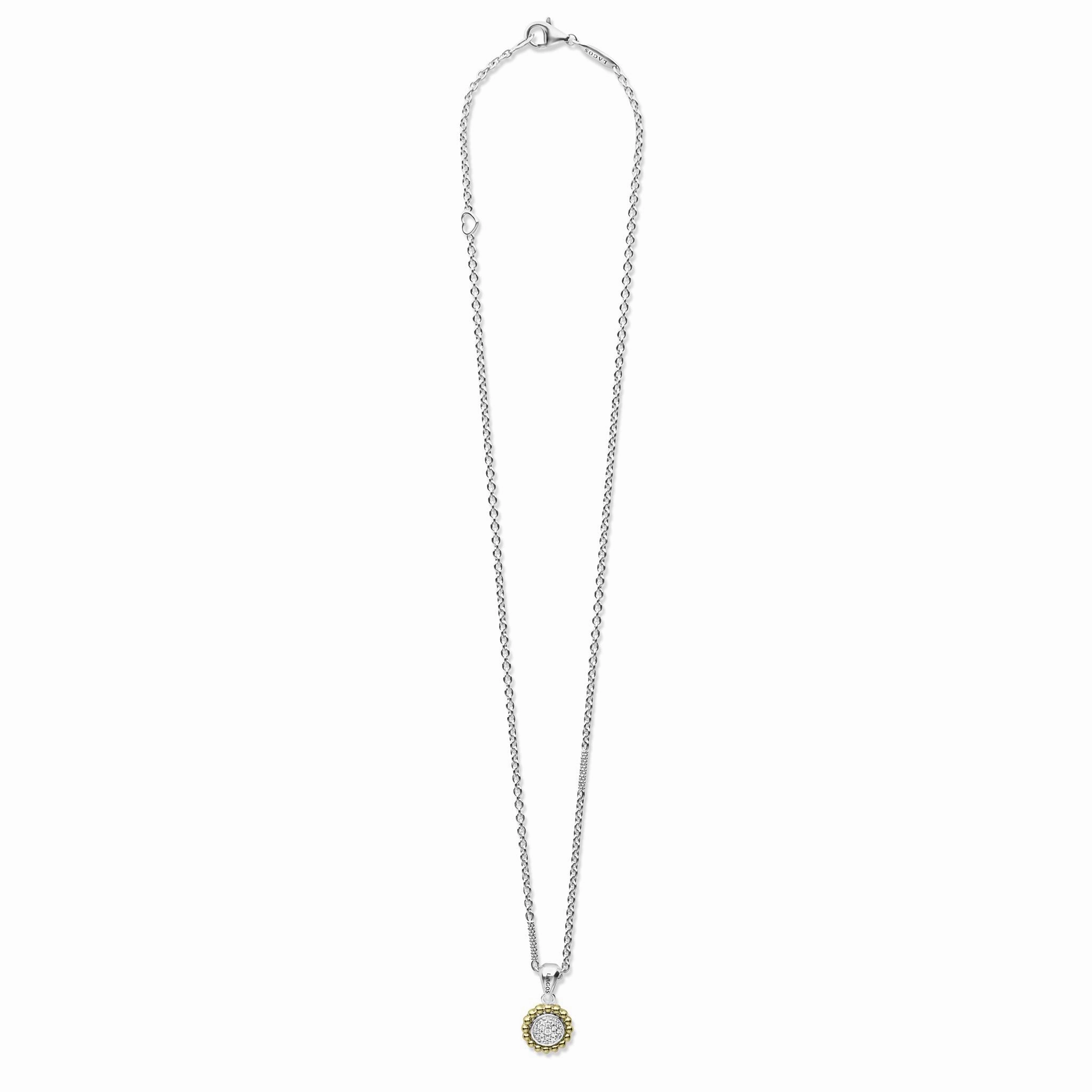 Caviar Lux Two-Tone Diamond Pendant Necklace