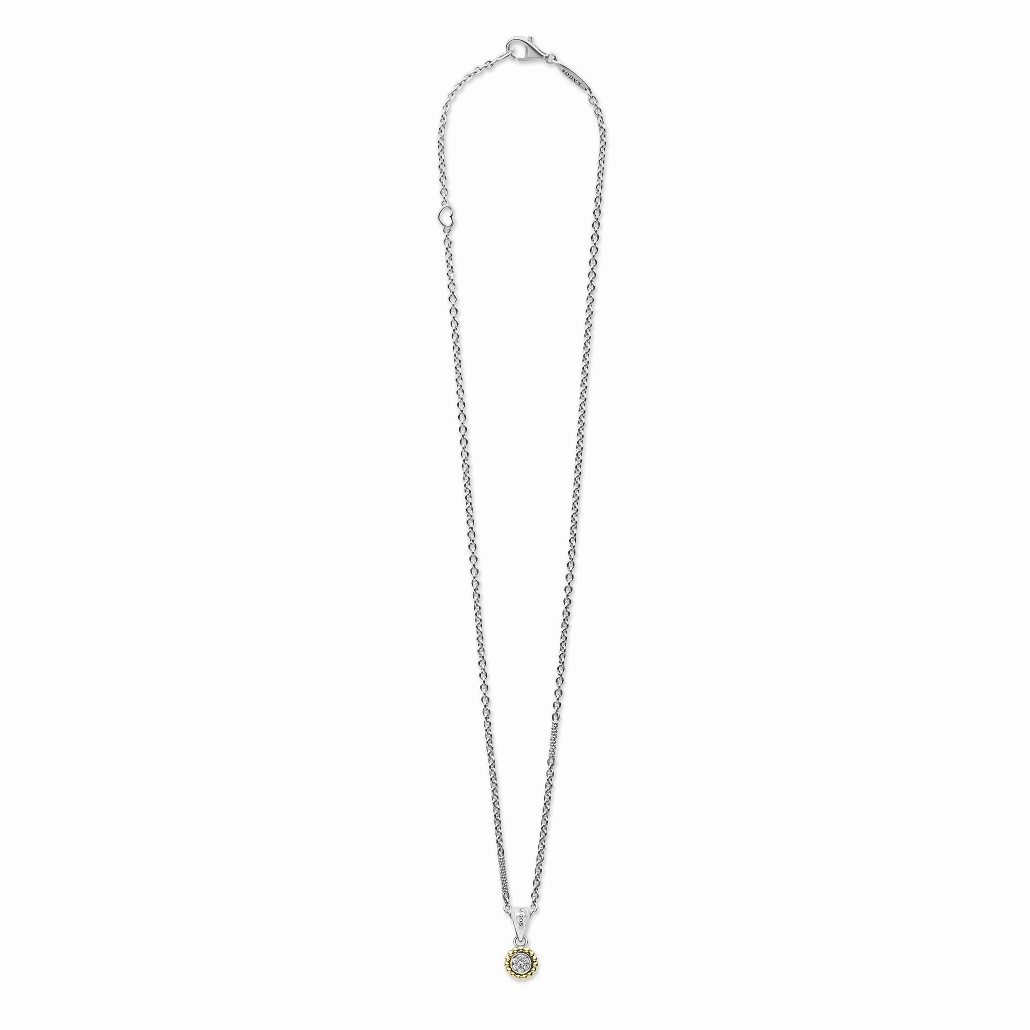 Caviar Lux Two-Tone Diamond Pendant Necklace