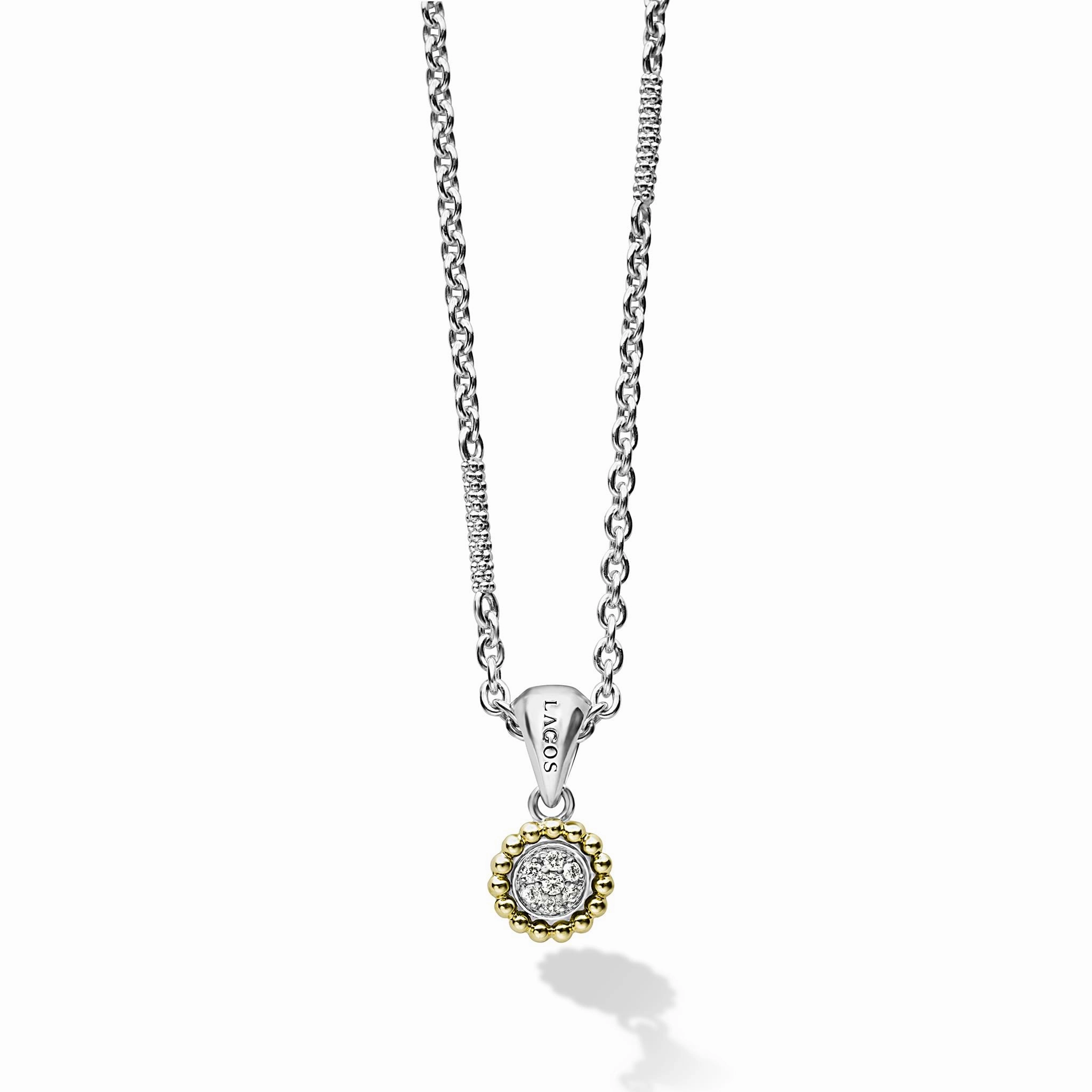Caviar Lux Two-Tone Diamond Pendant Necklace