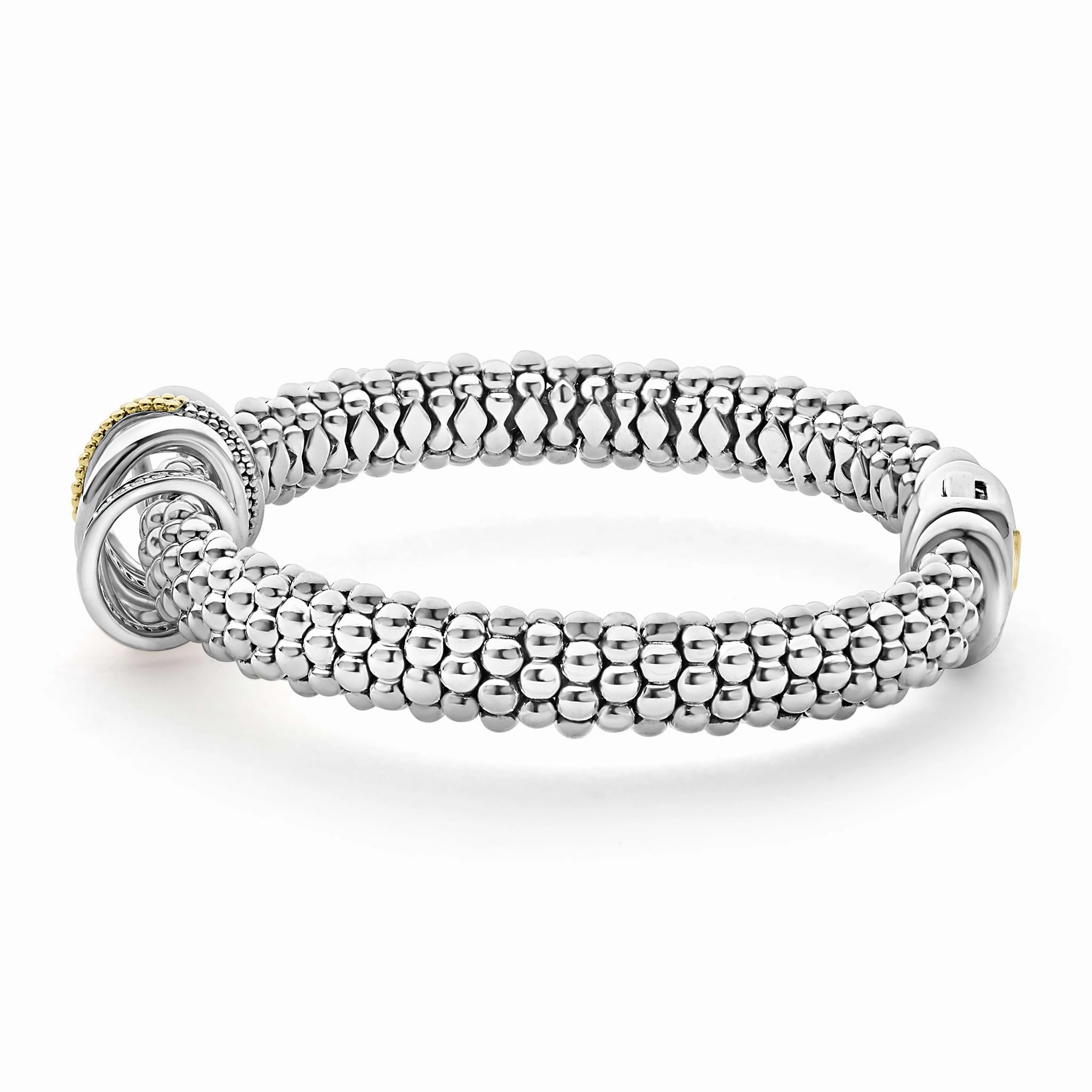 Caviar Lux Two-Tone Five Ring Diamond Caviar Bracelet | 9mm