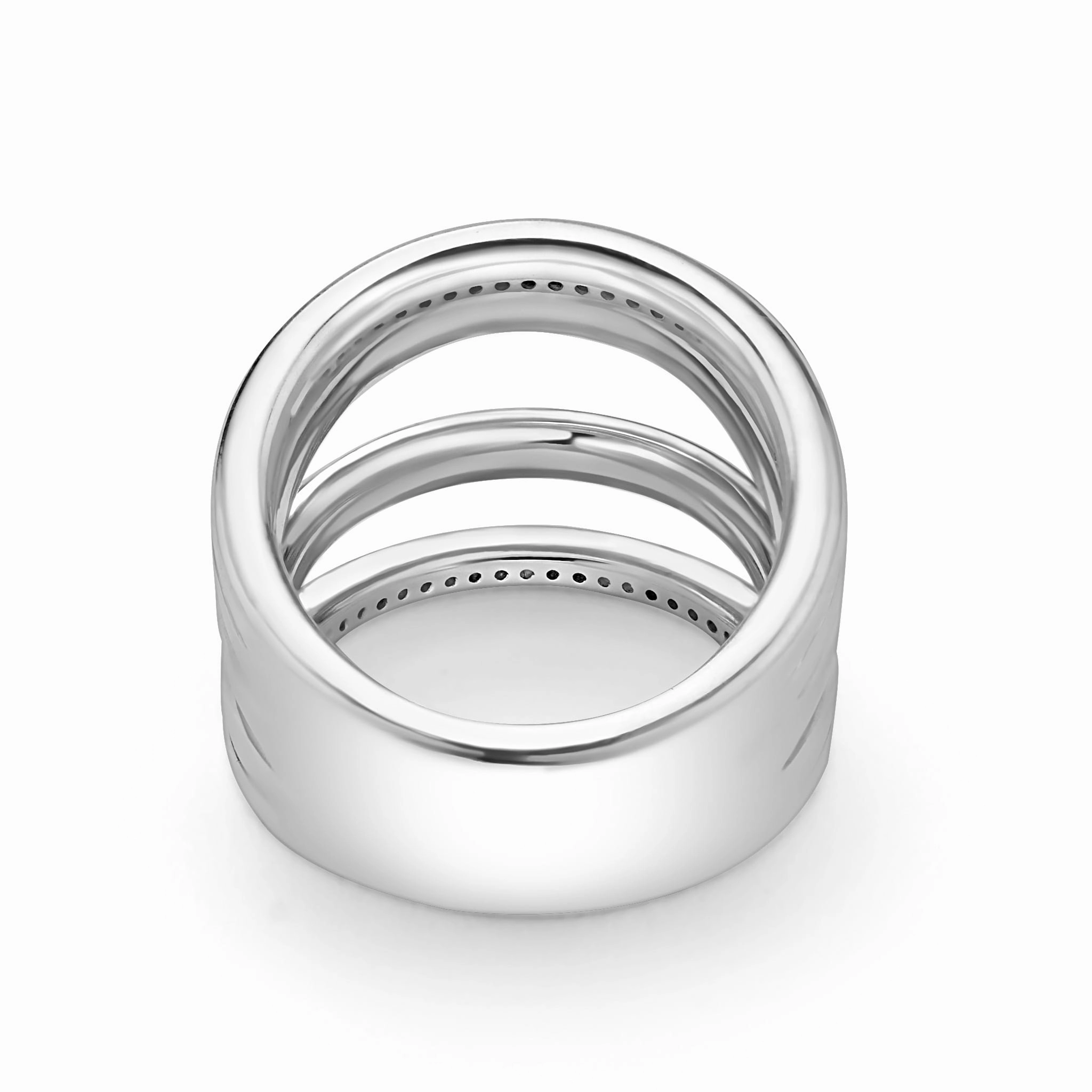 Caviar Lux Two-Tone Five Row Diamond Ring