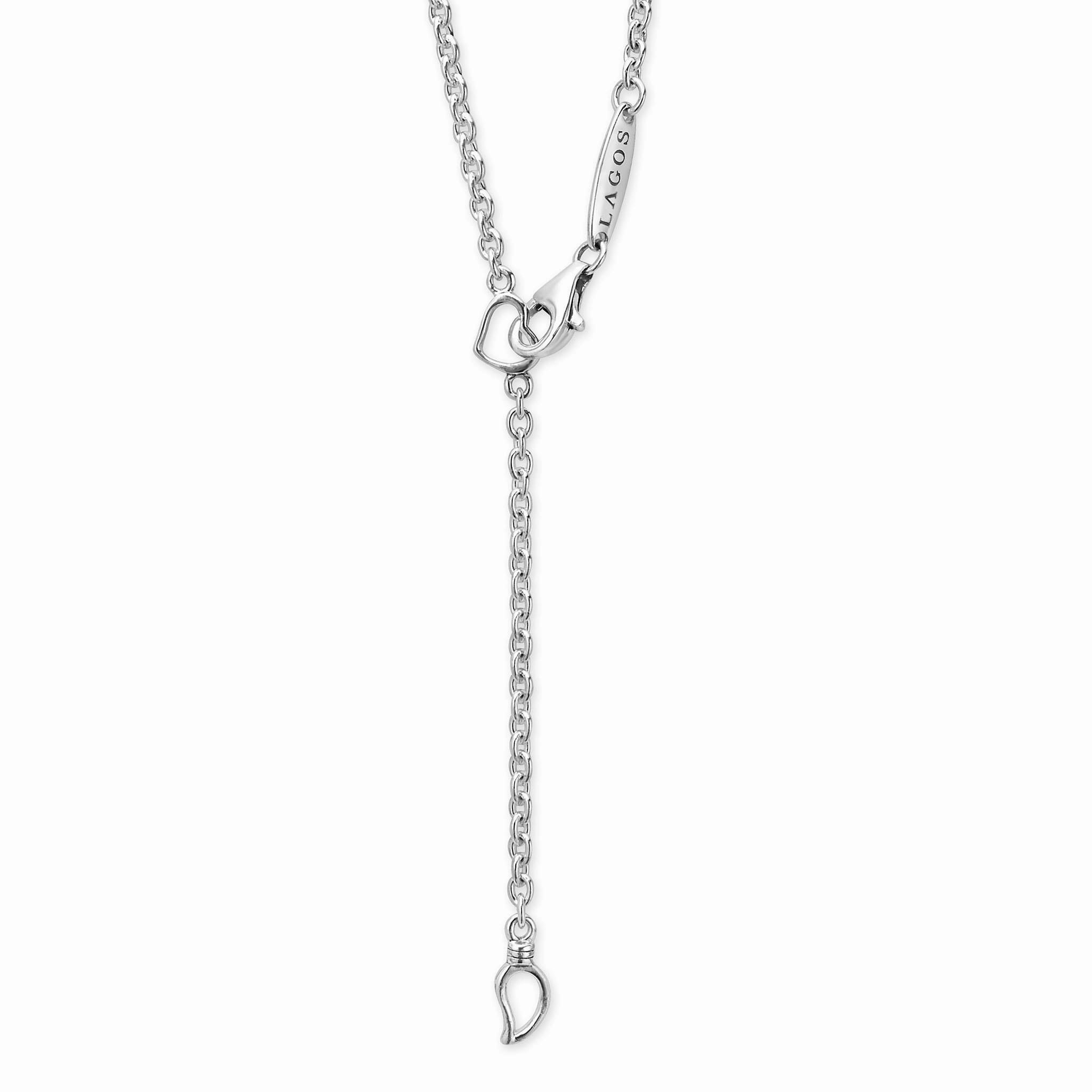 Caviar Lux Two-Tone Oval Diamond Pendant Necklace