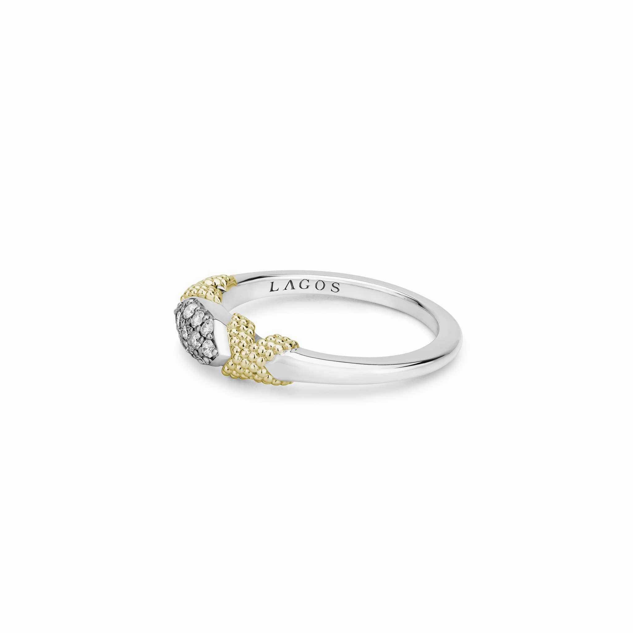 Caviar Lux X Diamond Caviar Stacking Ring