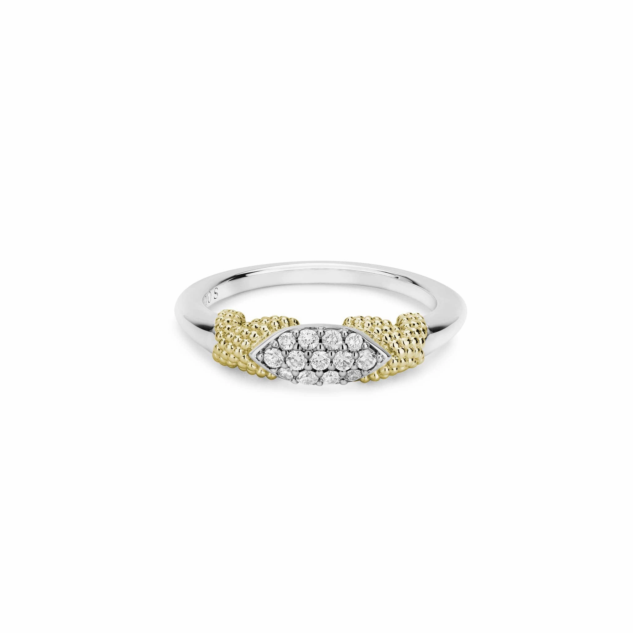 Caviar Lux X Diamond Caviar Stacking Ring