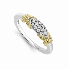 Caviar Lux X Diamond Caviar Stacking Ring