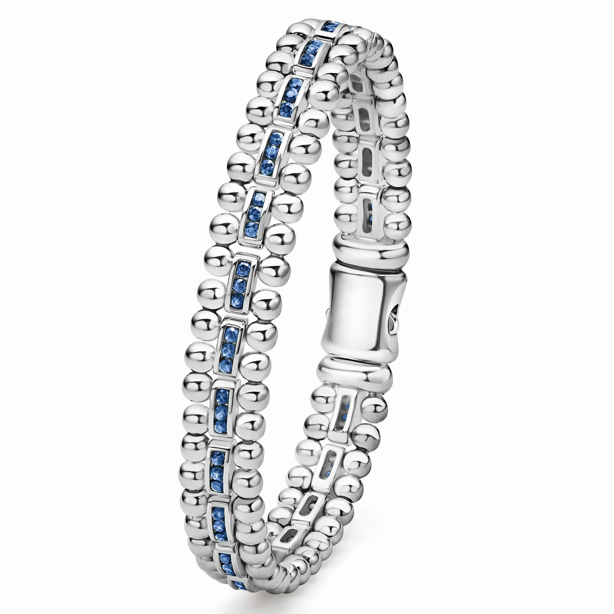 Caviar Spark Blue Sapphire Link Bracelet