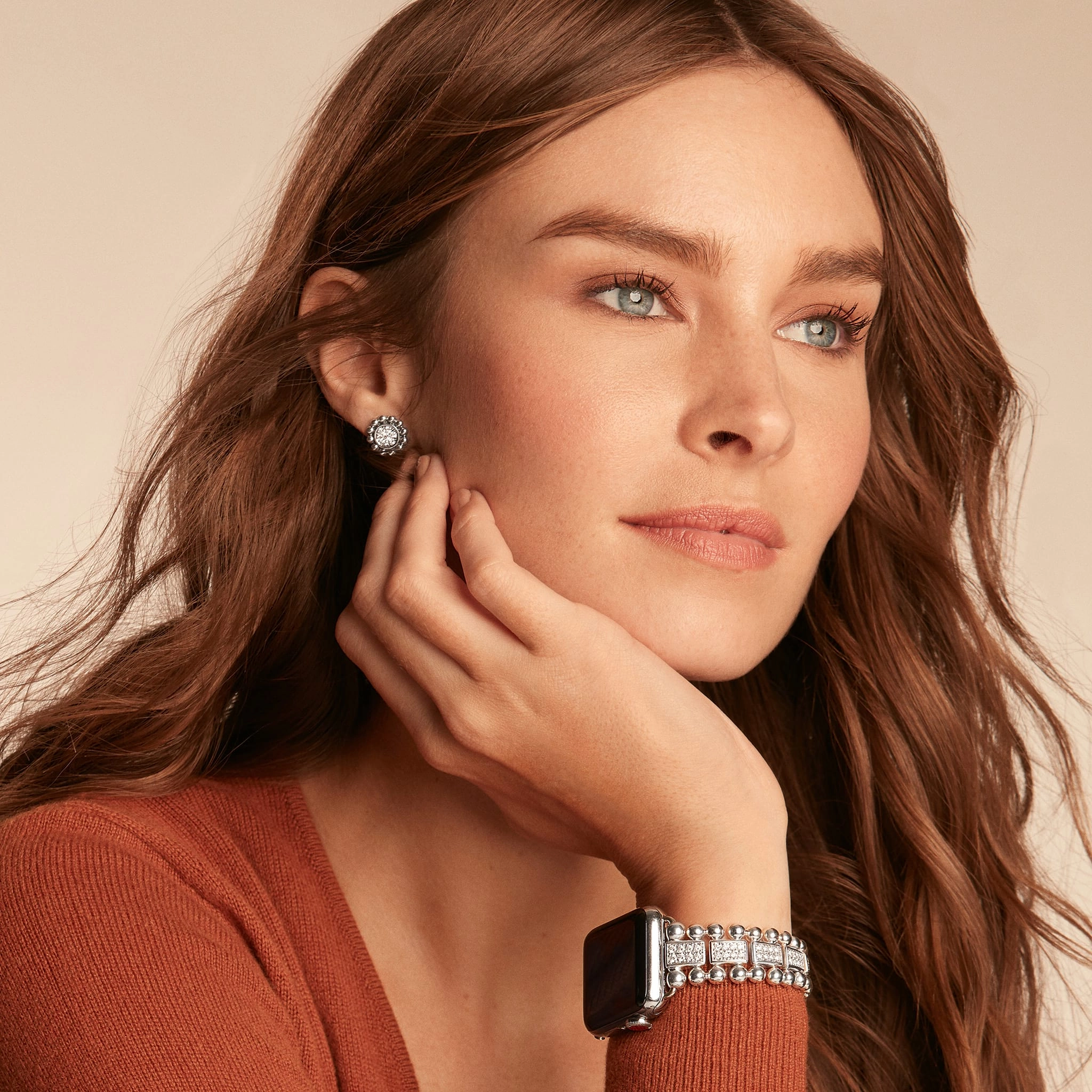 Caviar Spark Caviar Circle Diamond Stud Earrings