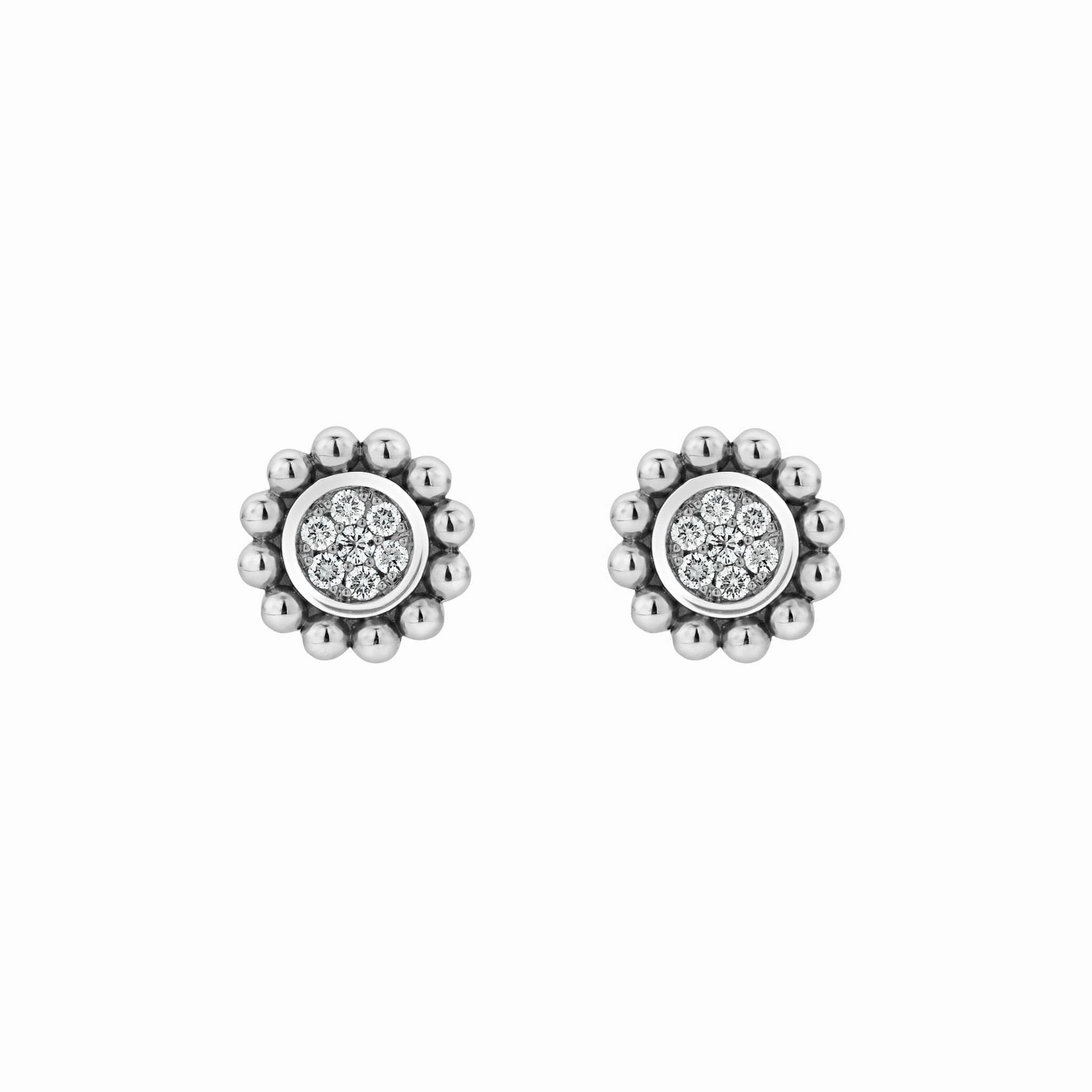 Caviar Spark Caviar Circle Diamond Stud Earrings