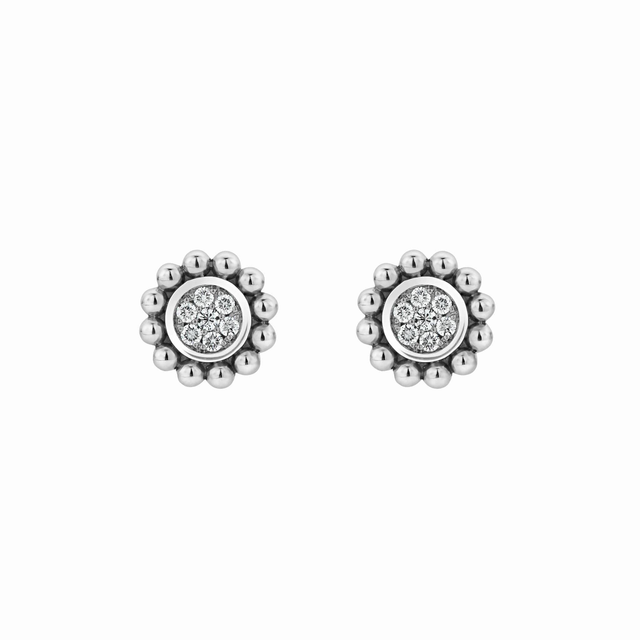 Caviar Spark Caviar Circle Diamond Stud Earrings