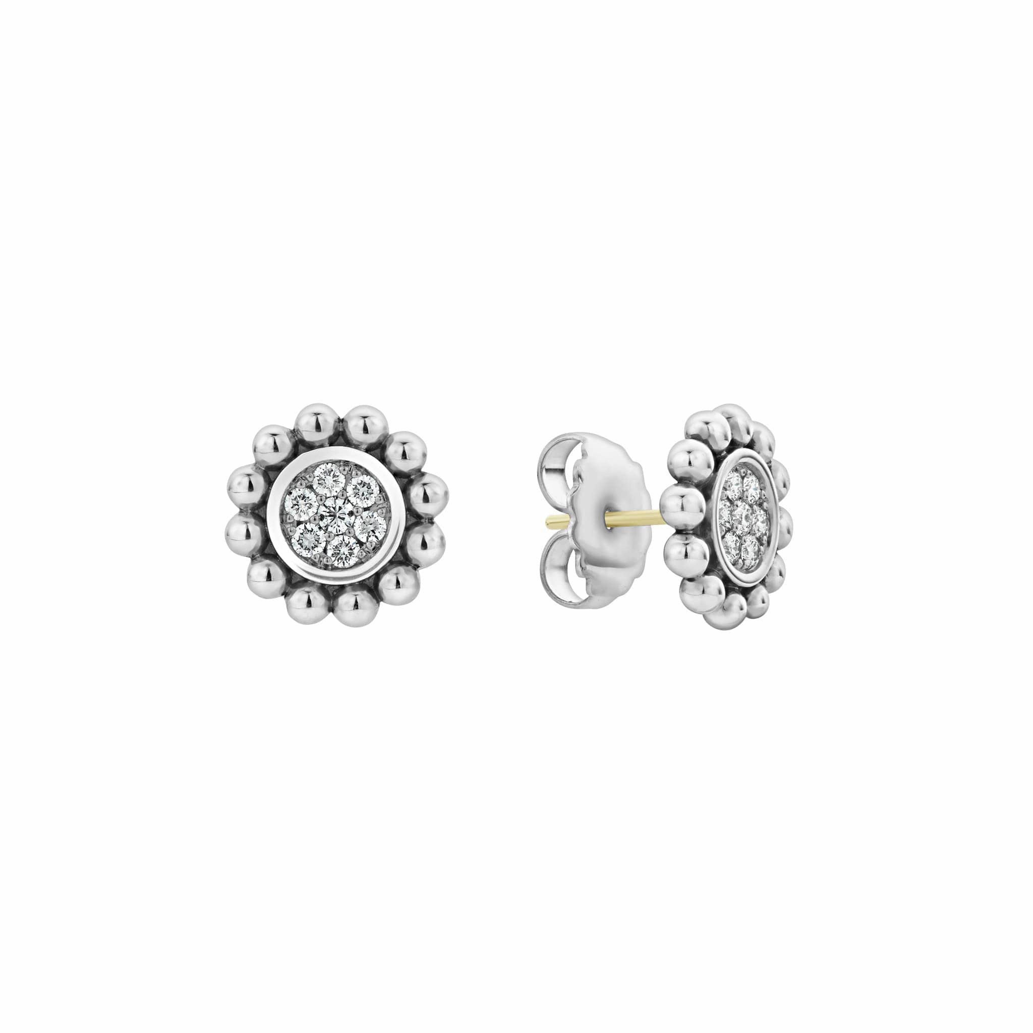 Caviar Spark Caviar Circle Diamond Stud Earrings