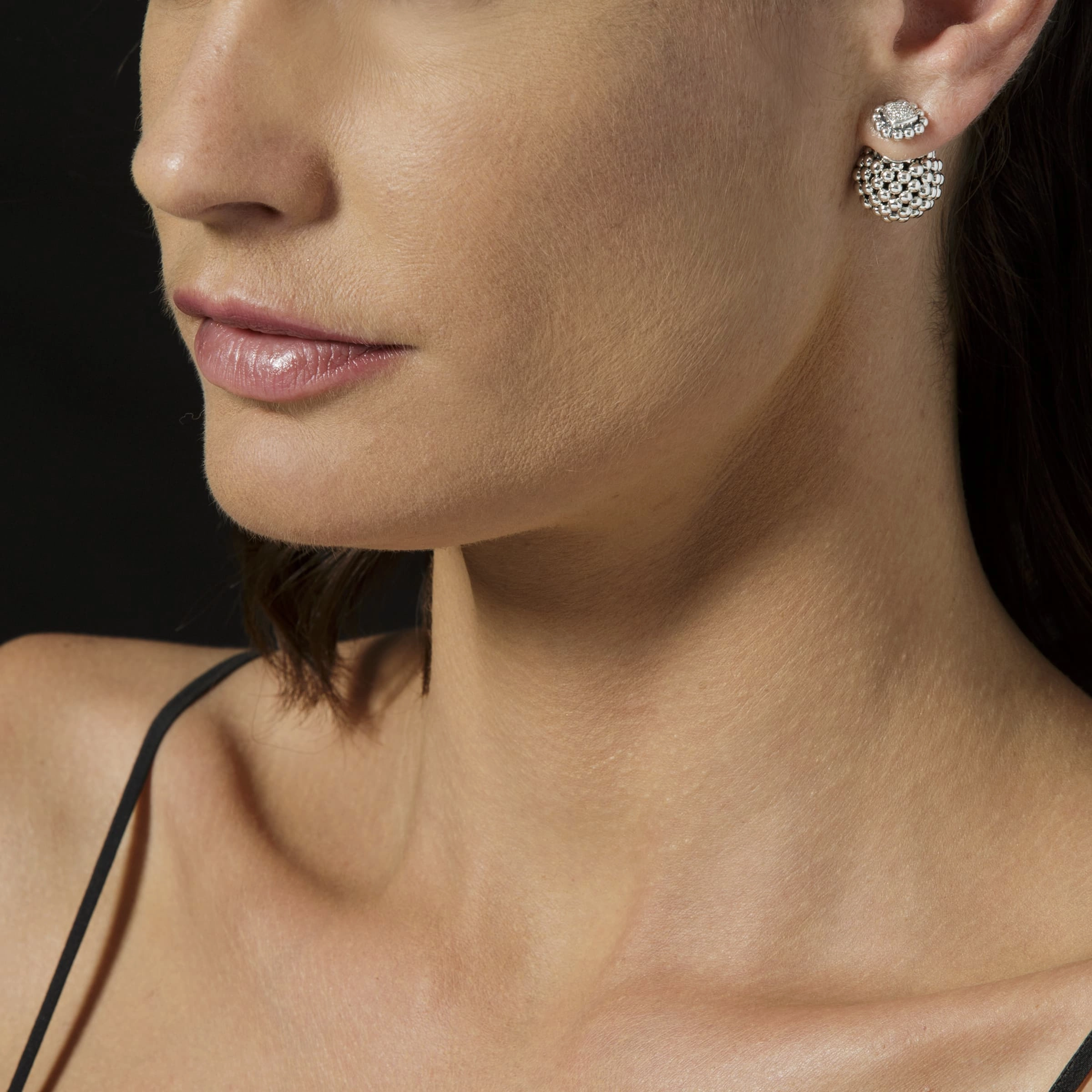 Caviar Spark Caviar Square Diamond Stud Earrings