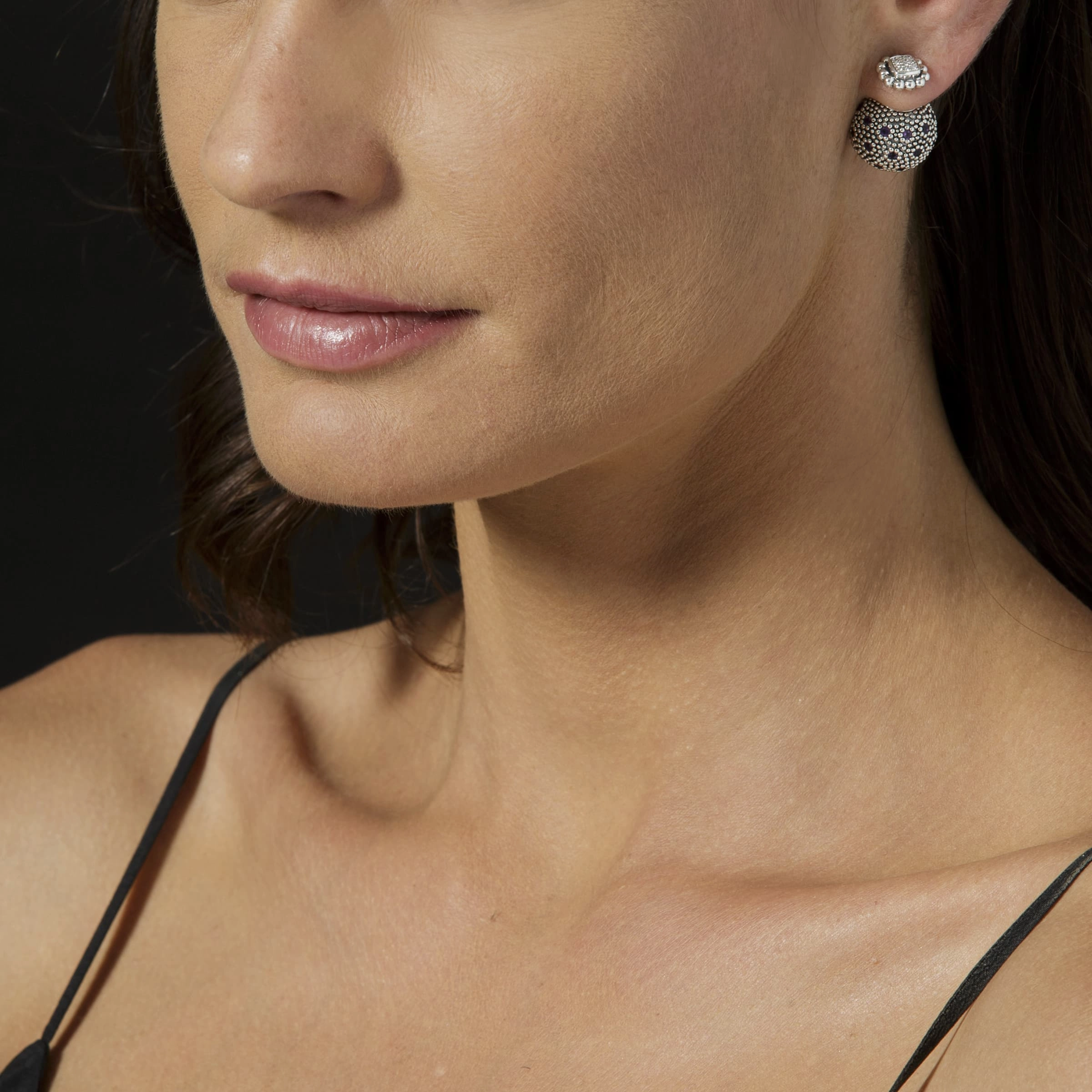 Caviar Spark Caviar Square Diamond Stud Earrings