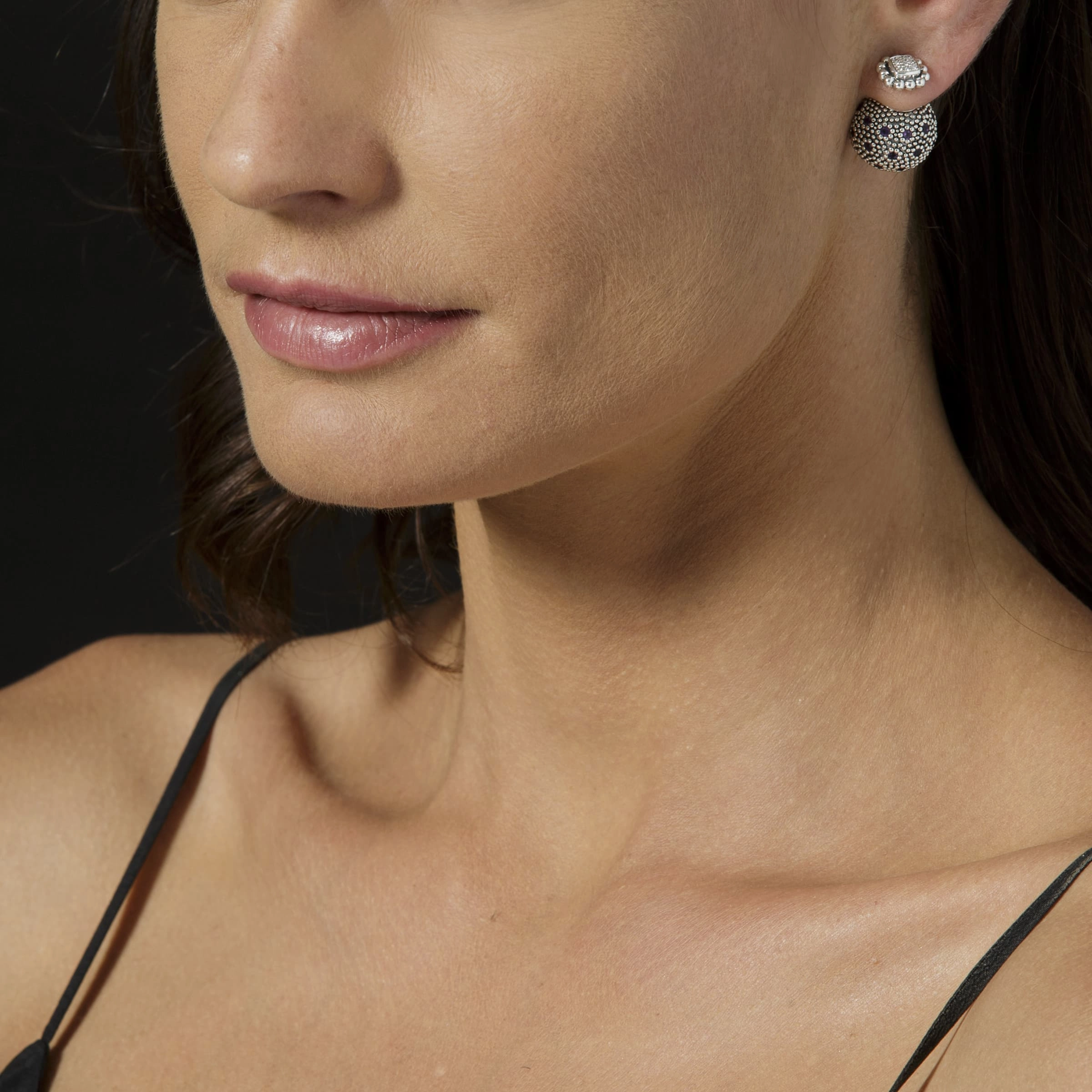 Caviar Spark Caviar Square Diamond Stud Earrings