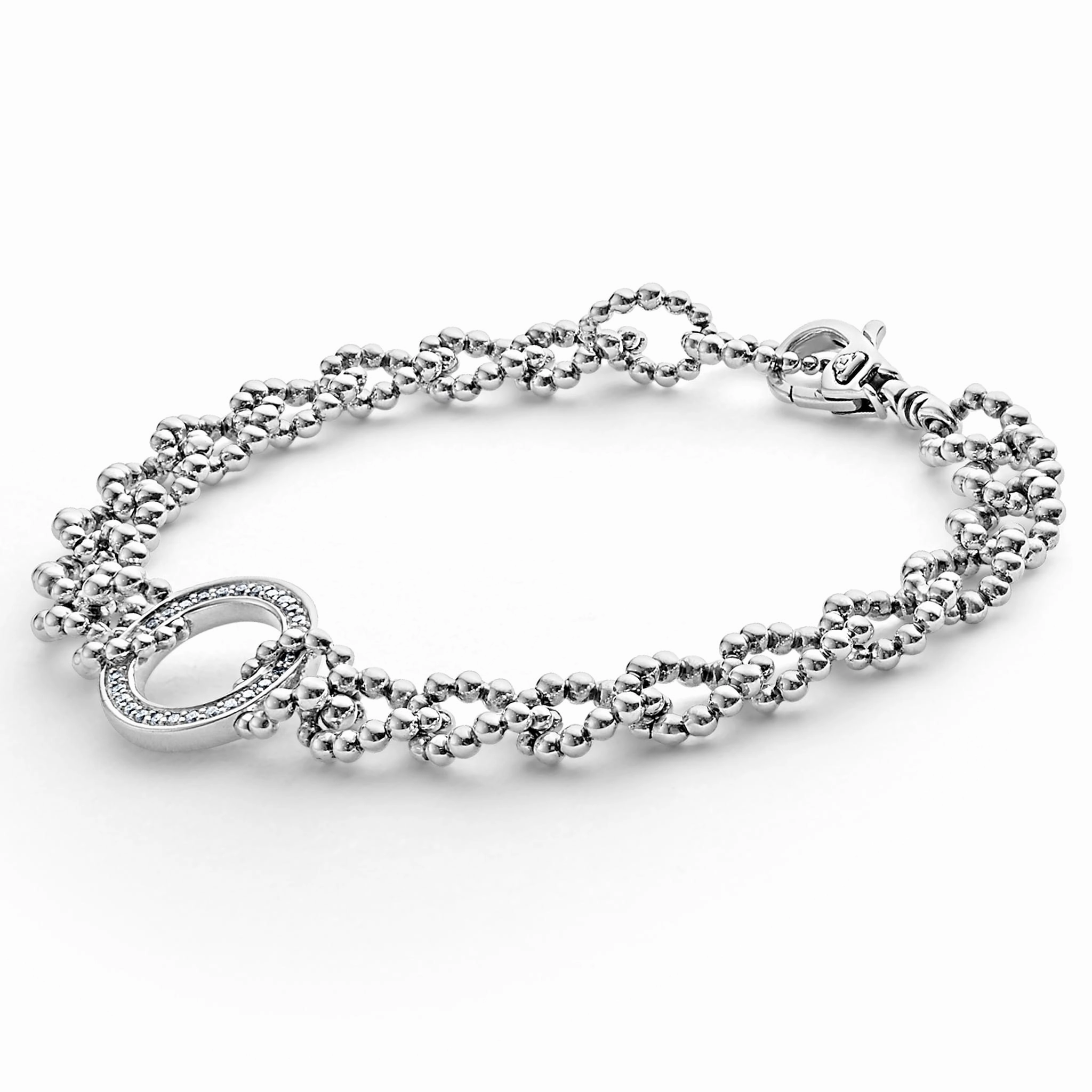 Caviar Spark Circle Diamond Link Bracelet