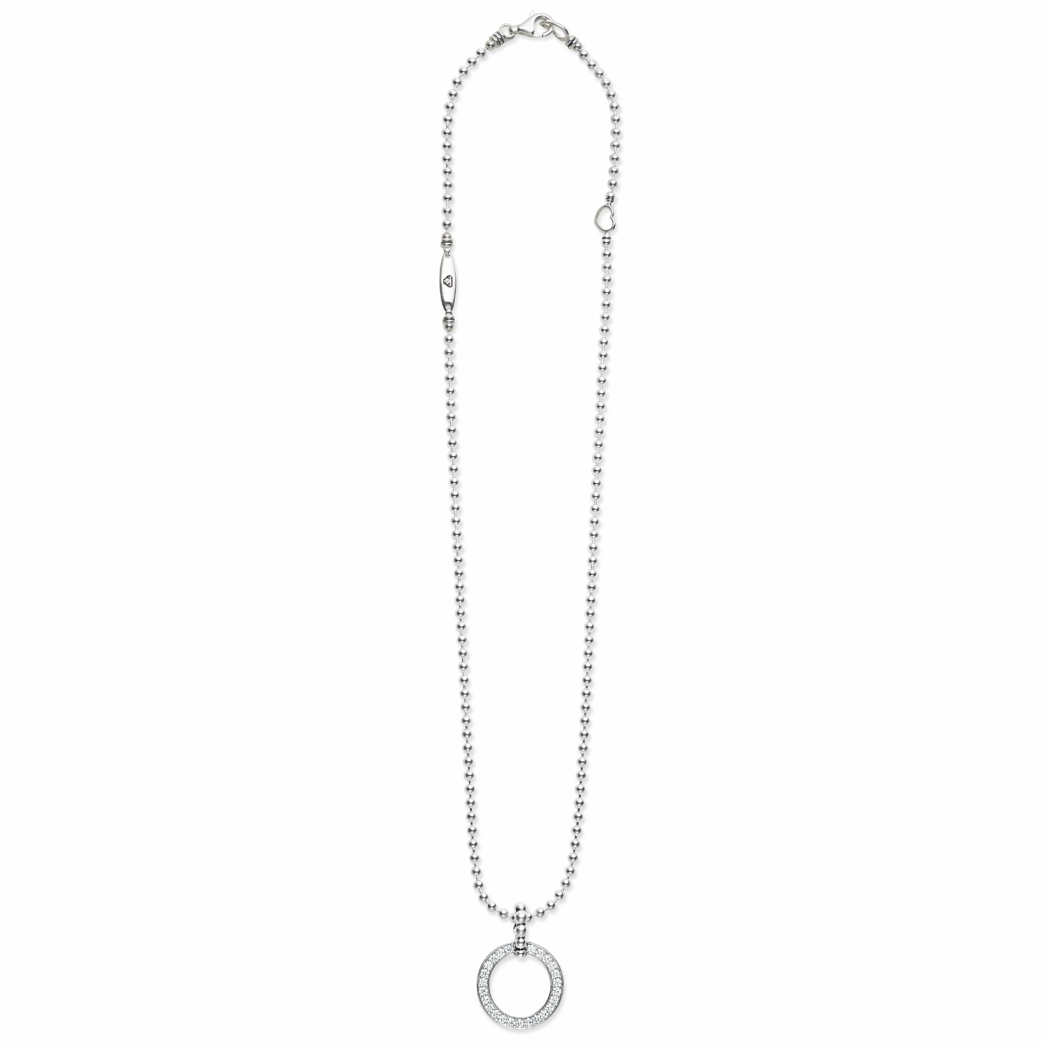 Caviar Spark Circle Diamond Pendant Necklace