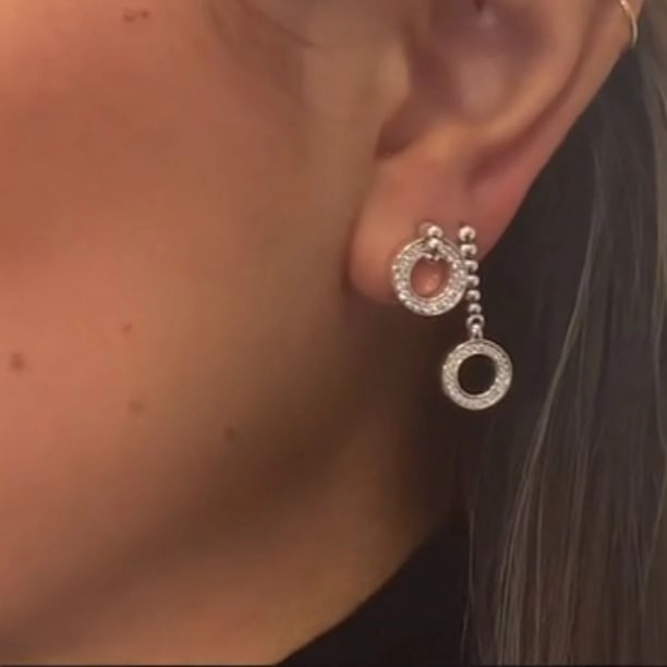Caviar Spark Circle Diamond Stud Earrings