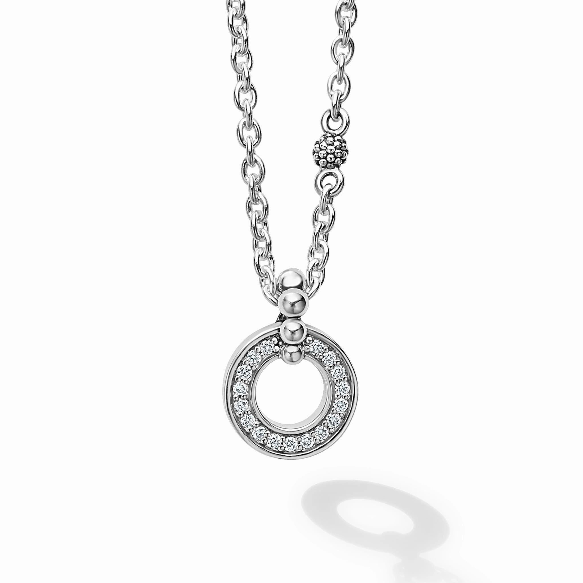 Caviar Spark Diamond Circle Pendant Necklace