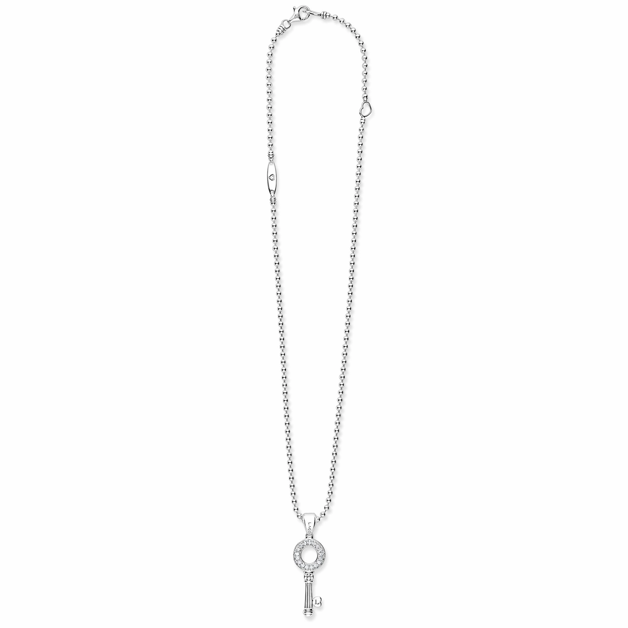 Caviar Spark Key Diamond Pendant Necklace