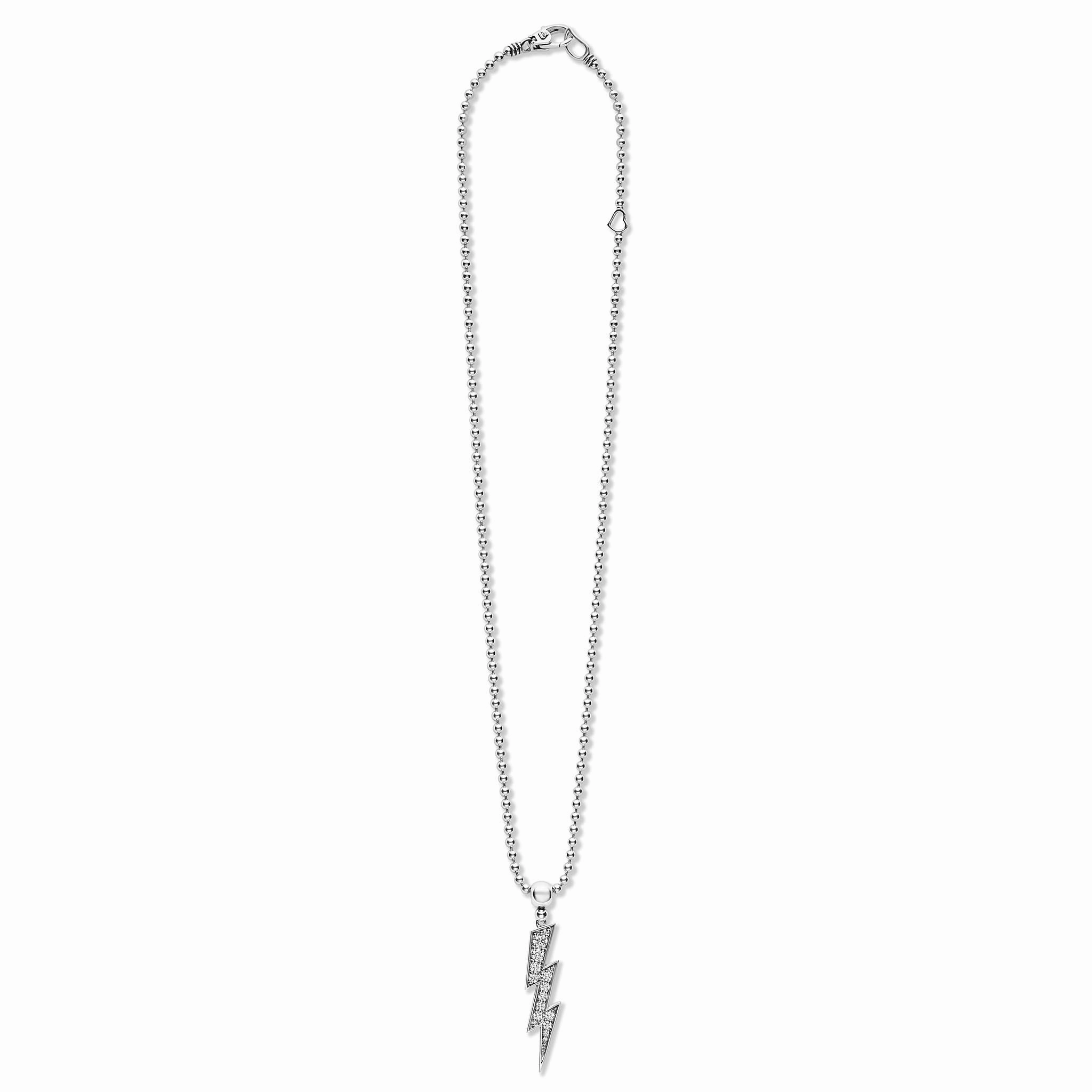 Caviar Spark Large Lightning Bolt Diamond Pendant Necklace