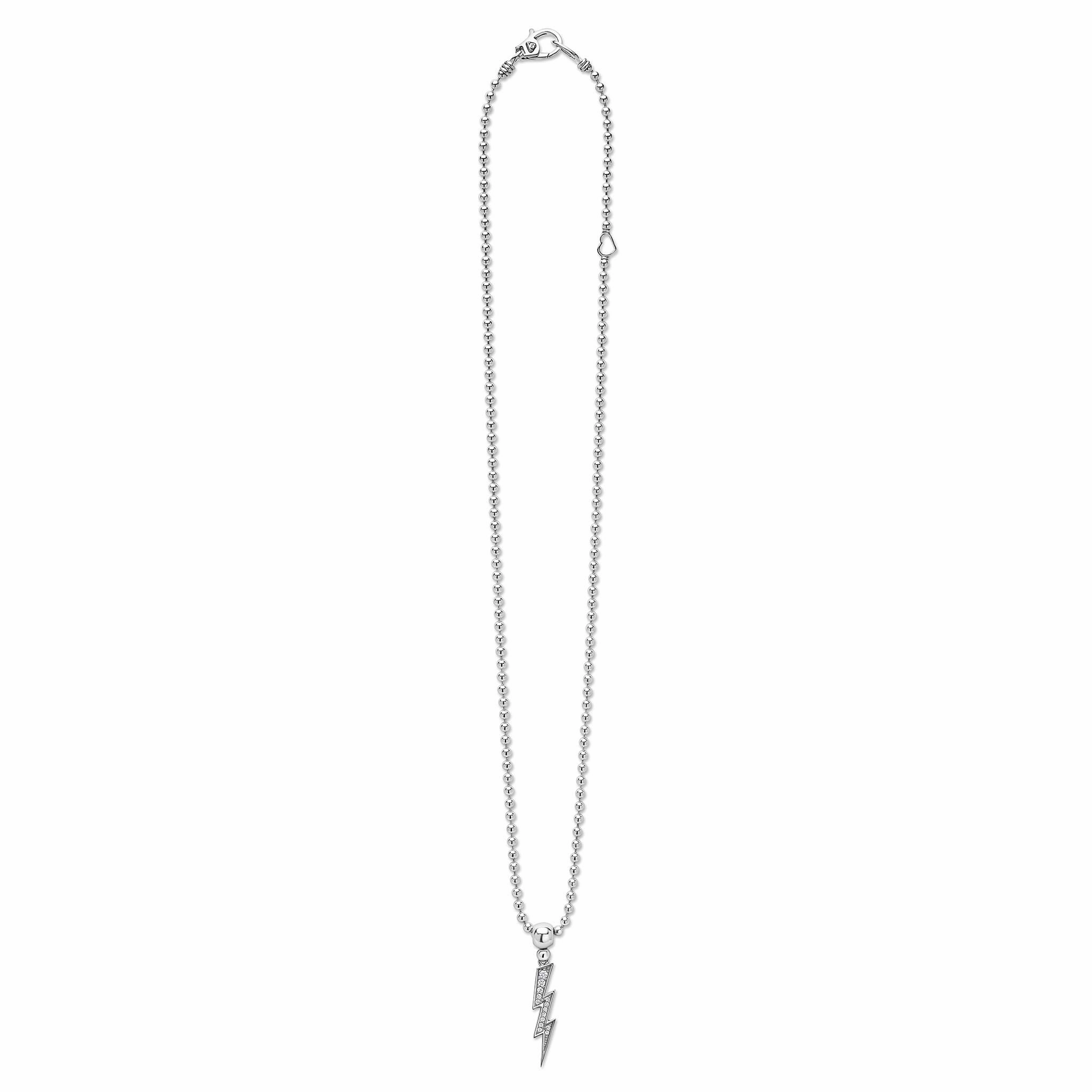 Caviar Spark Lightning Bolt Diamond Pendant Necklace