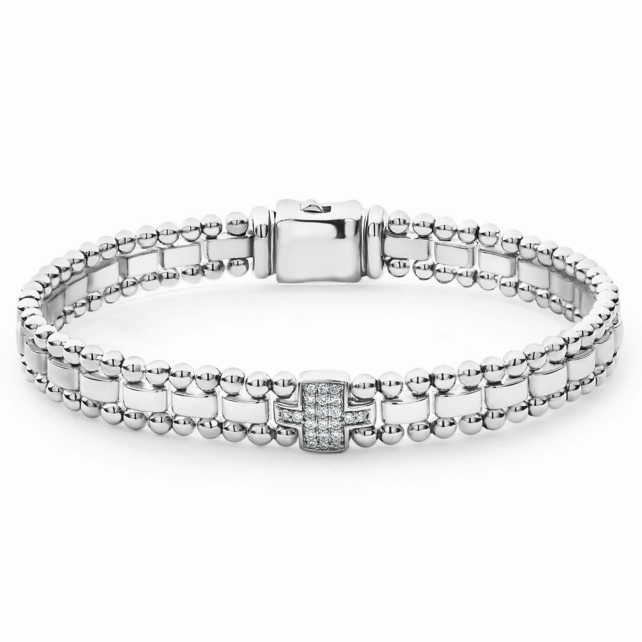 Caviar Spark Single Station Diamond Link Bracelet