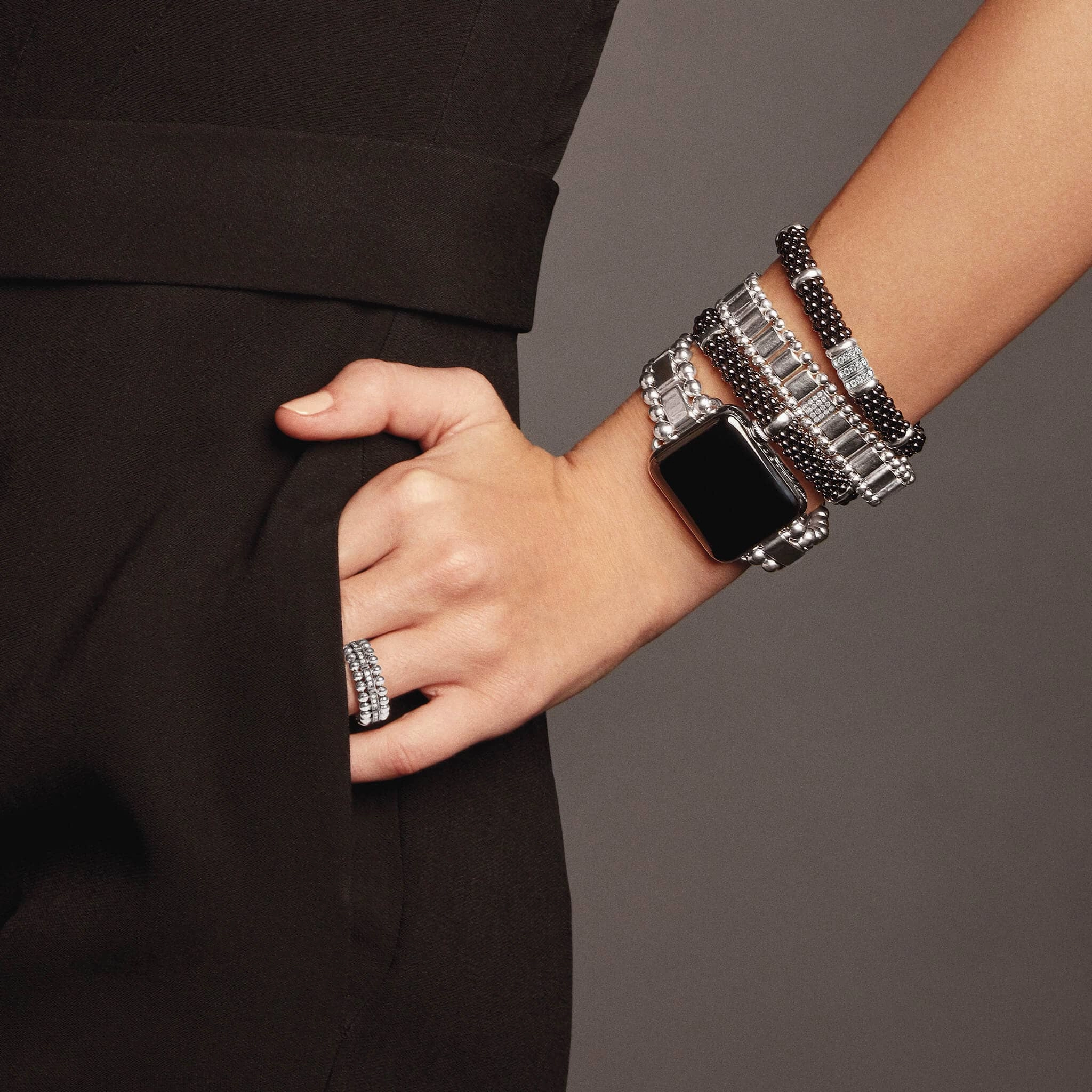 Caviar Spark Single Station Diamond Link Bracelet