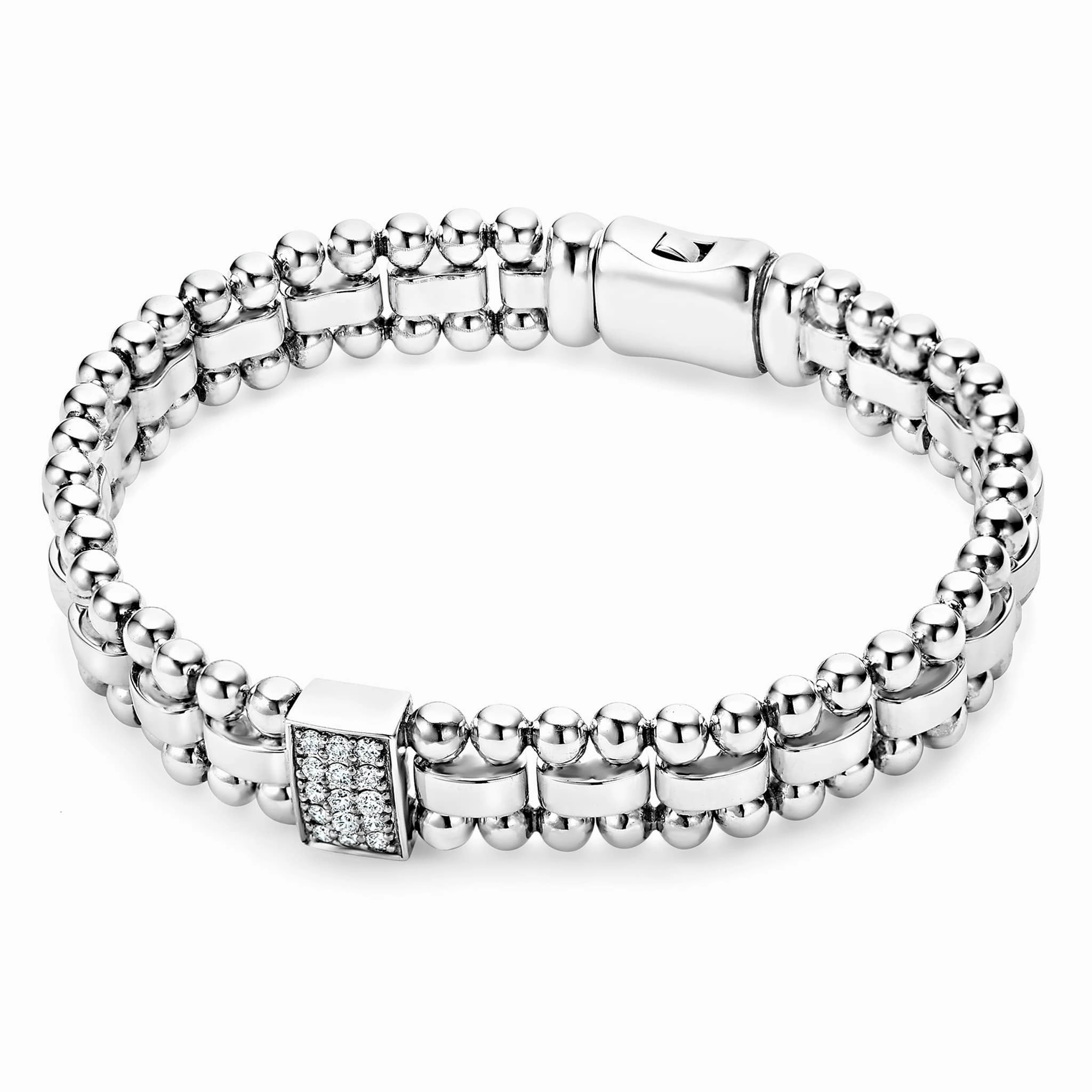 Caviar Spark Single Station Diamond Link Bracelet
