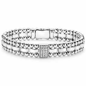Caviar Spark Single Station Diamond Link Bracelet