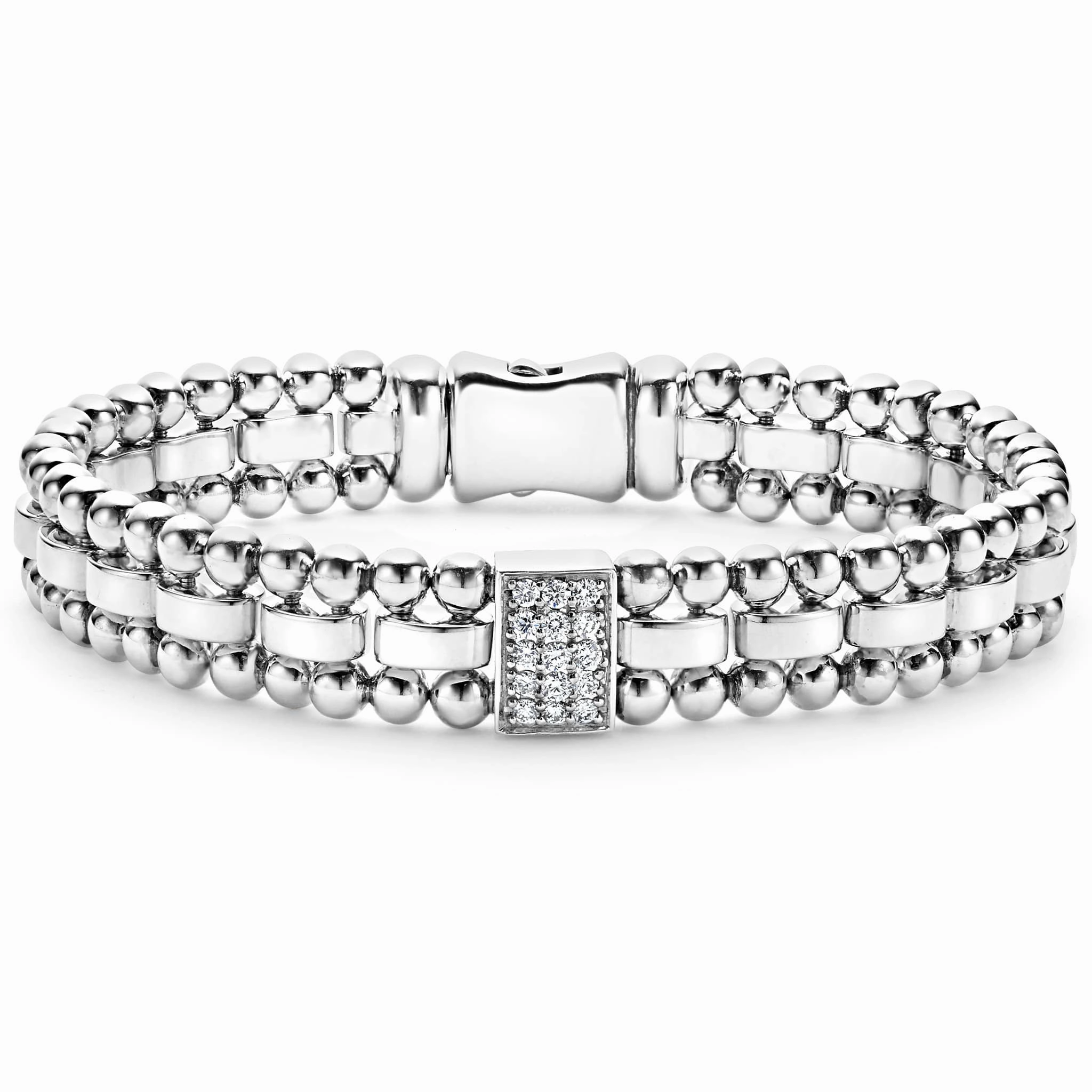 Caviar Spark Single Station Diamond Link Bracelet
