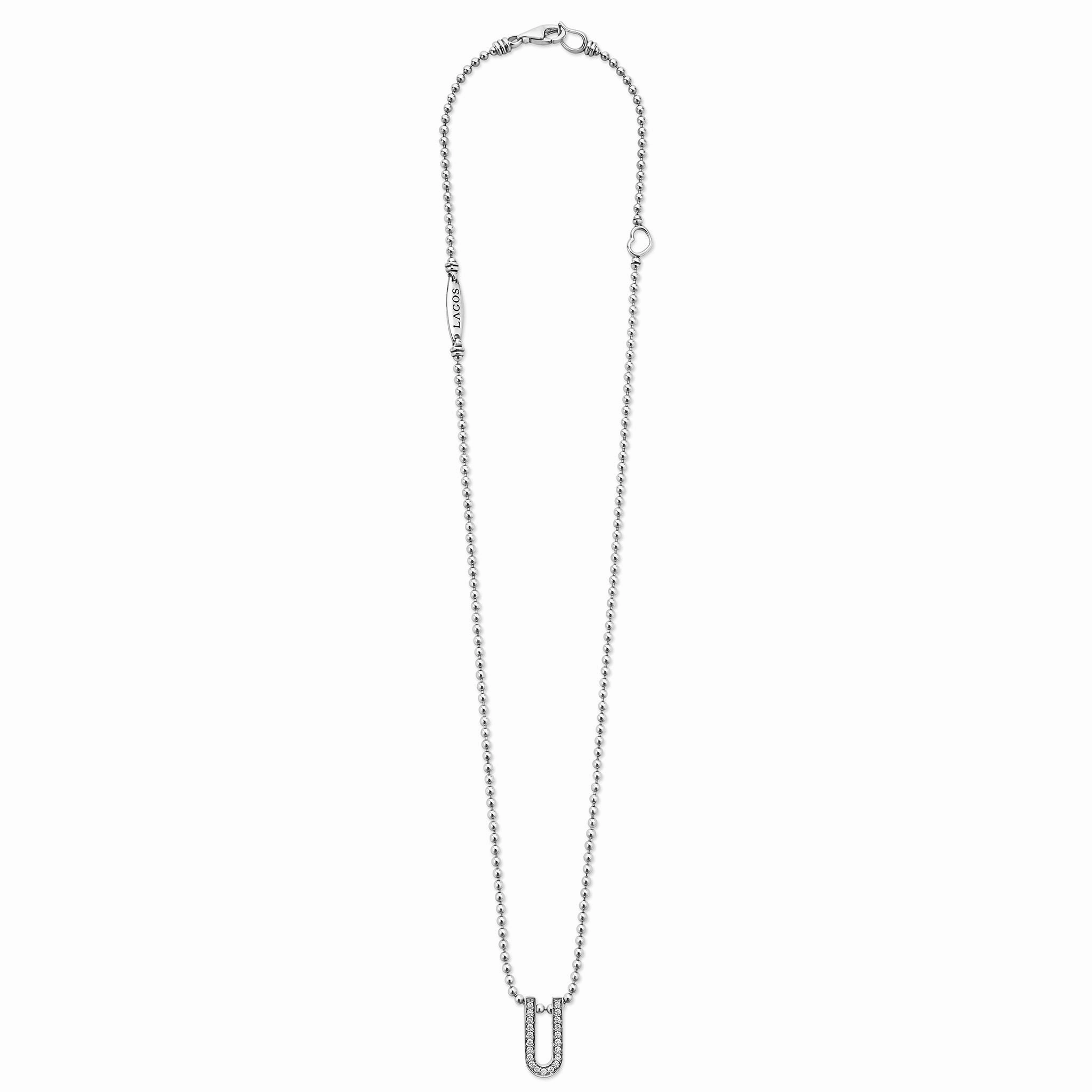 Caviar Spark Small Linear Diamond Pendant Necklace