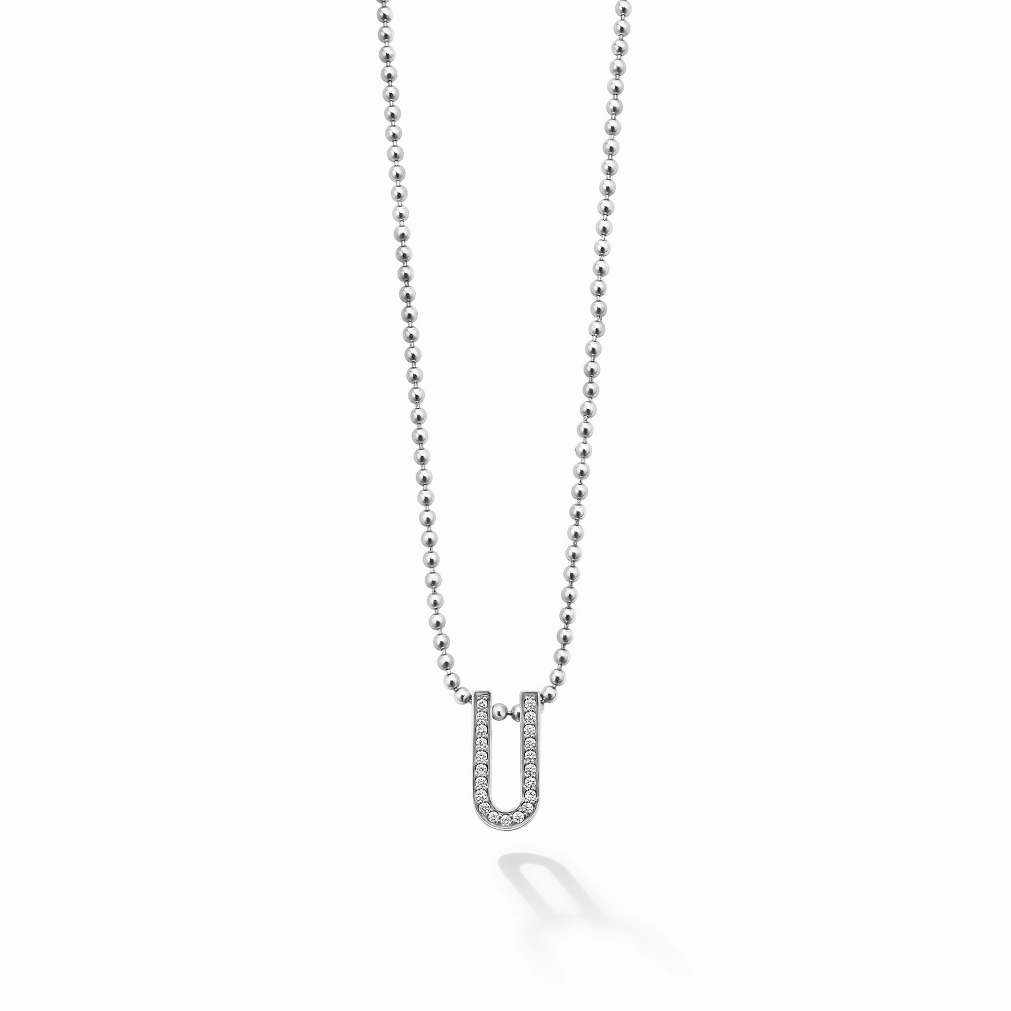 Caviar Spark Small Linear Diamond Pendant Necklace