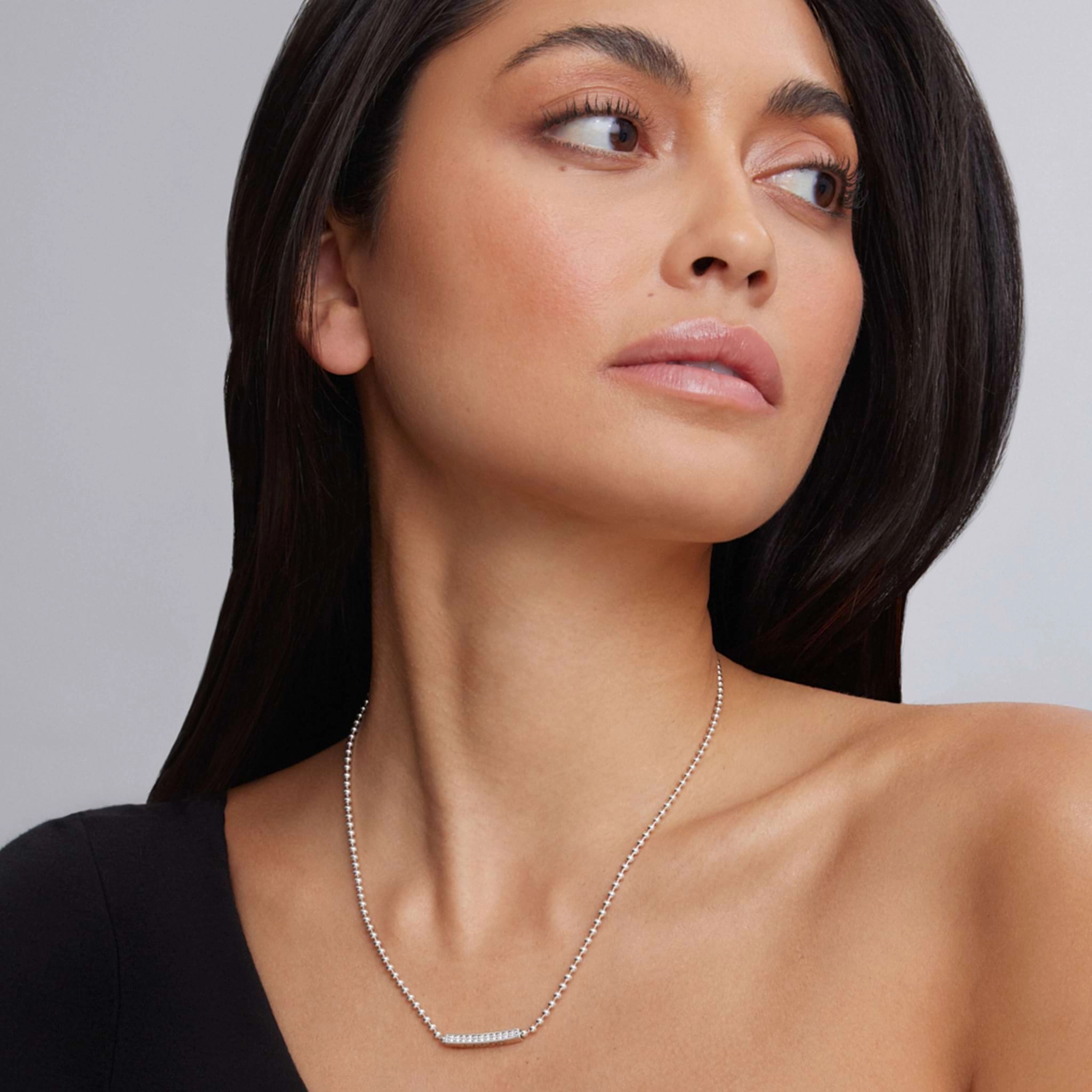 Caviar Spark Small Station Diamond Beaded Necklace