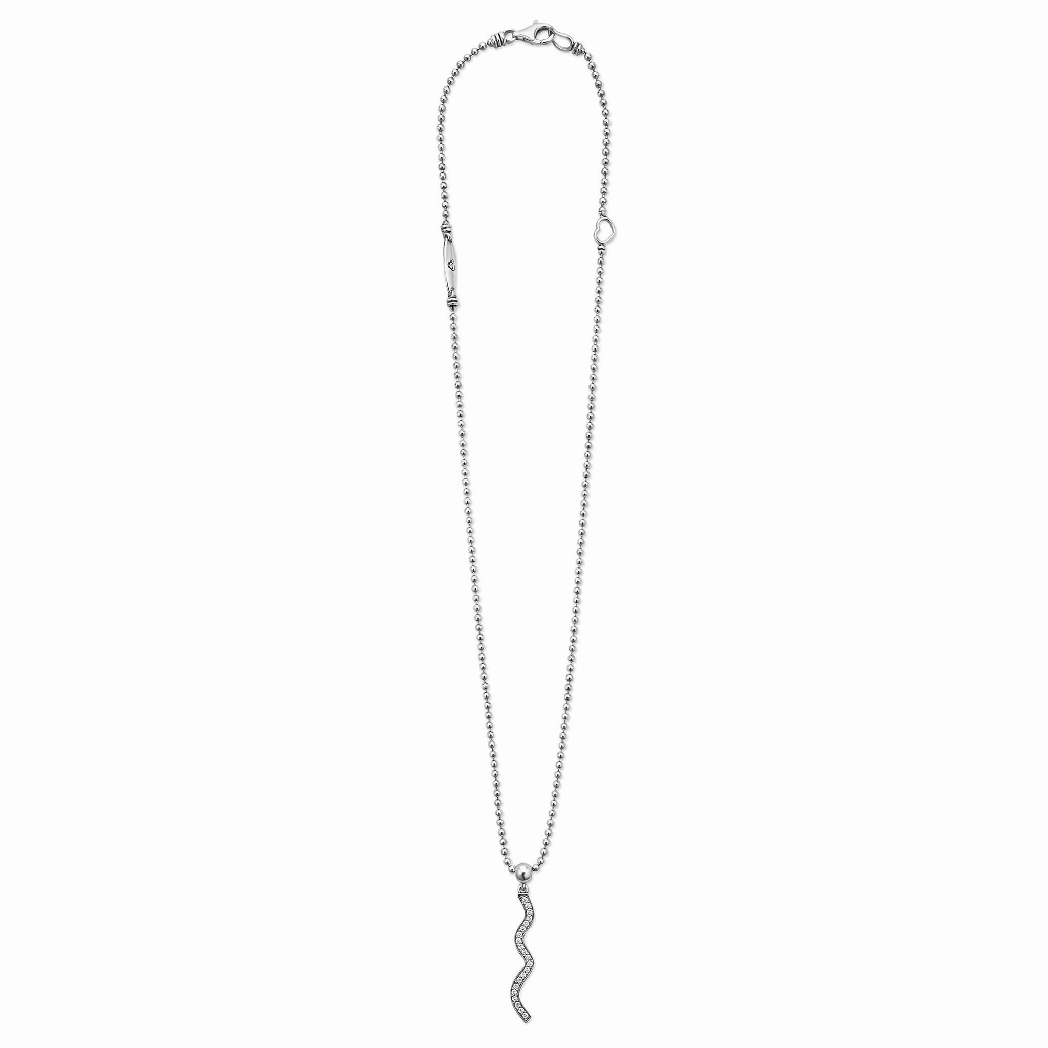 Caviar Spark Wave Diamond Pendant Necklace