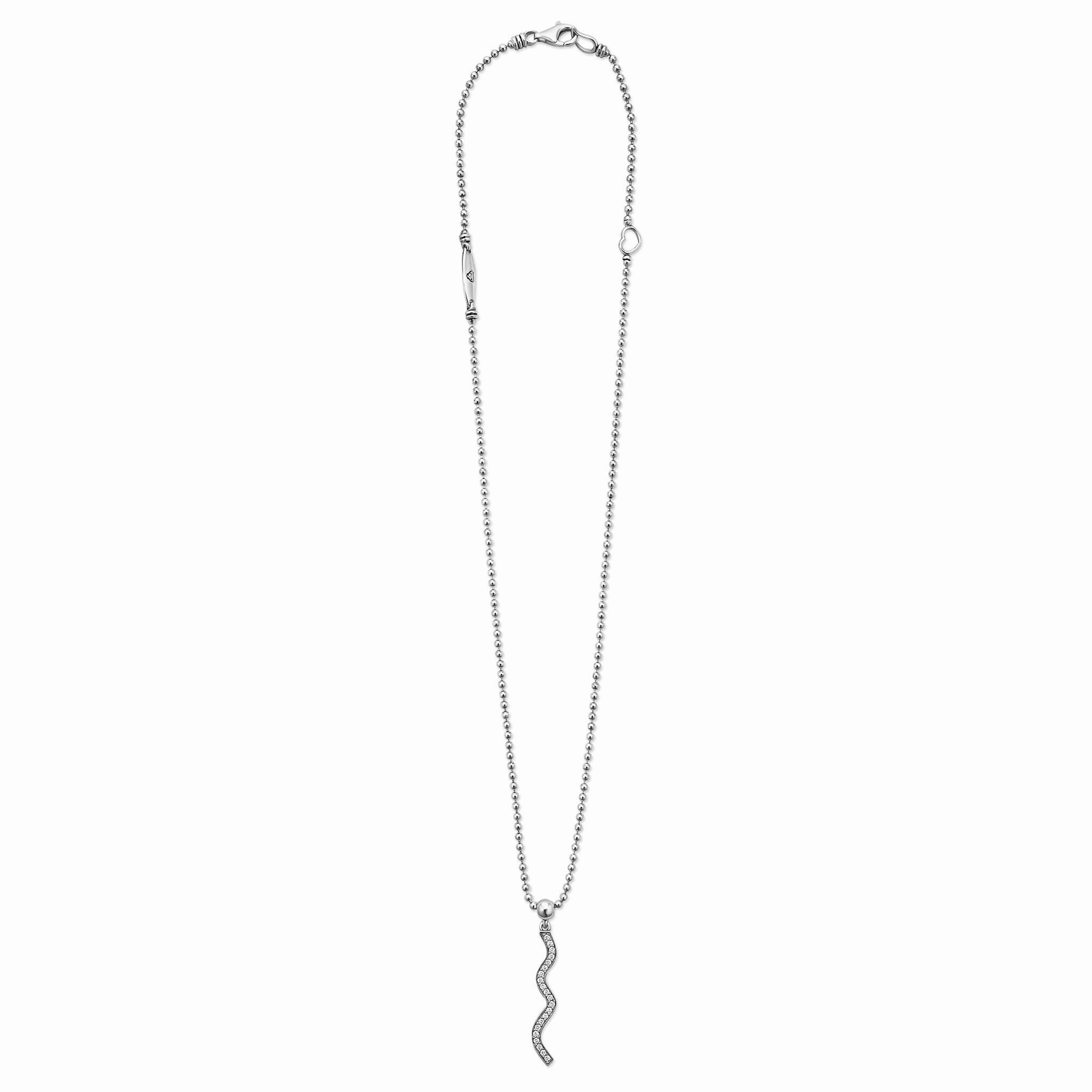 Caviar Spark Wave Diamond Pendant Necklace