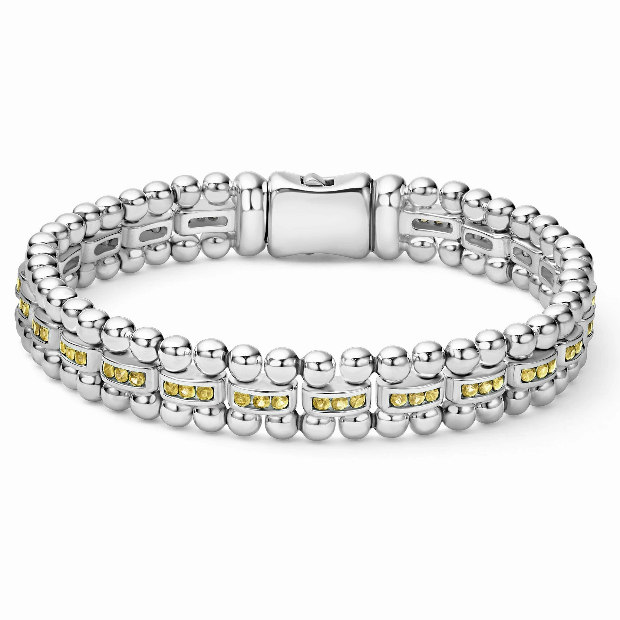 Caviar Spark Yellow Sapphire Link Bracelet