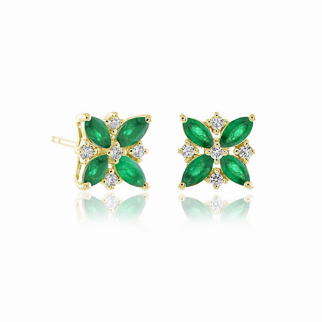Celeste Earrings in Emeralds & Diamonds