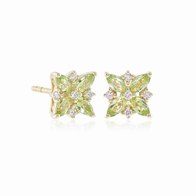 Celeste Earrings in Peridot & Diamonds