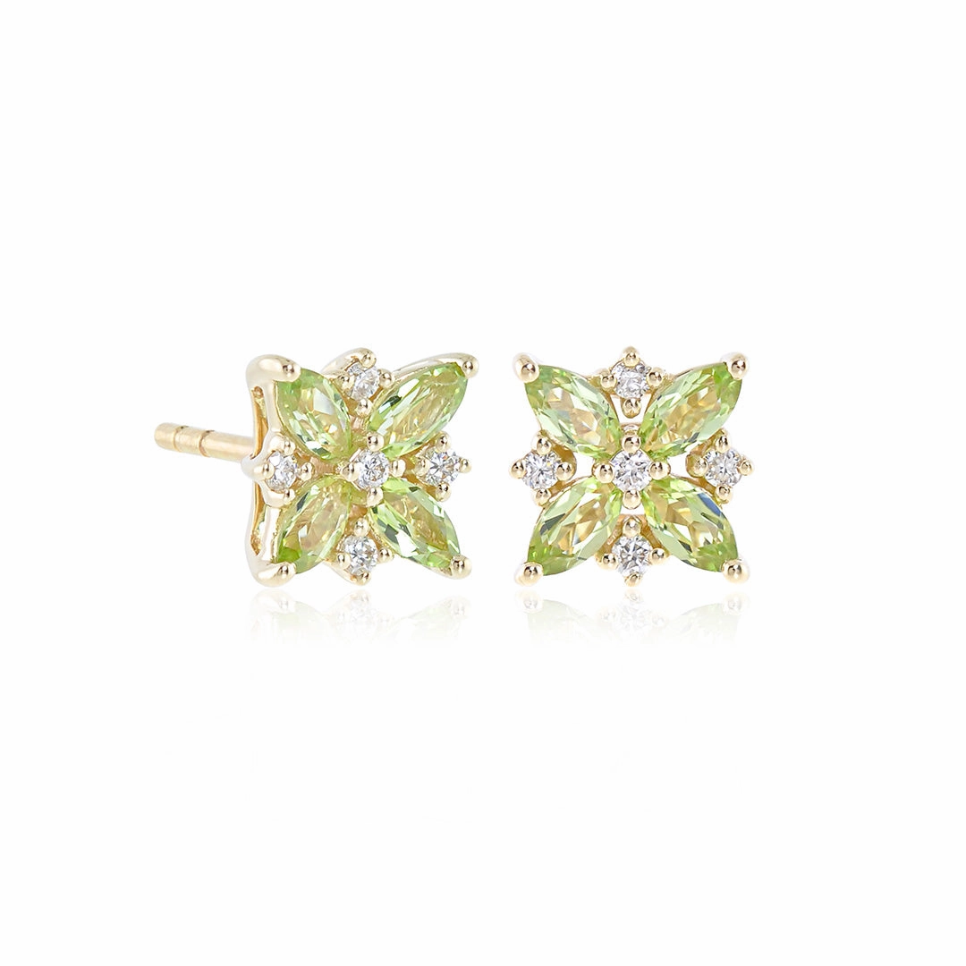 Celeste Earrings in Peridot & Diamonds