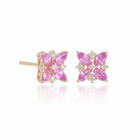 Celeste Earrings in Pink Sapphires & Diamonds