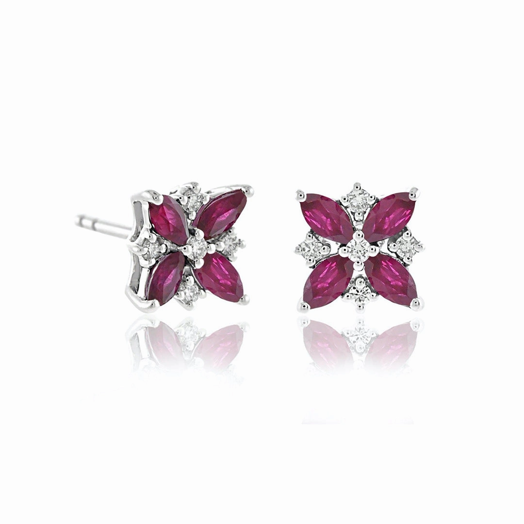 Celeste Earrings in Rubies & Diamonds