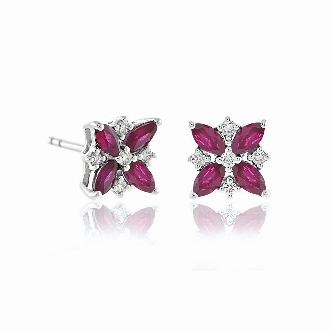Celeste Earrings in Rubies & Diamonds