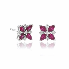 Celeste Earrings in Rubies & Diamonds