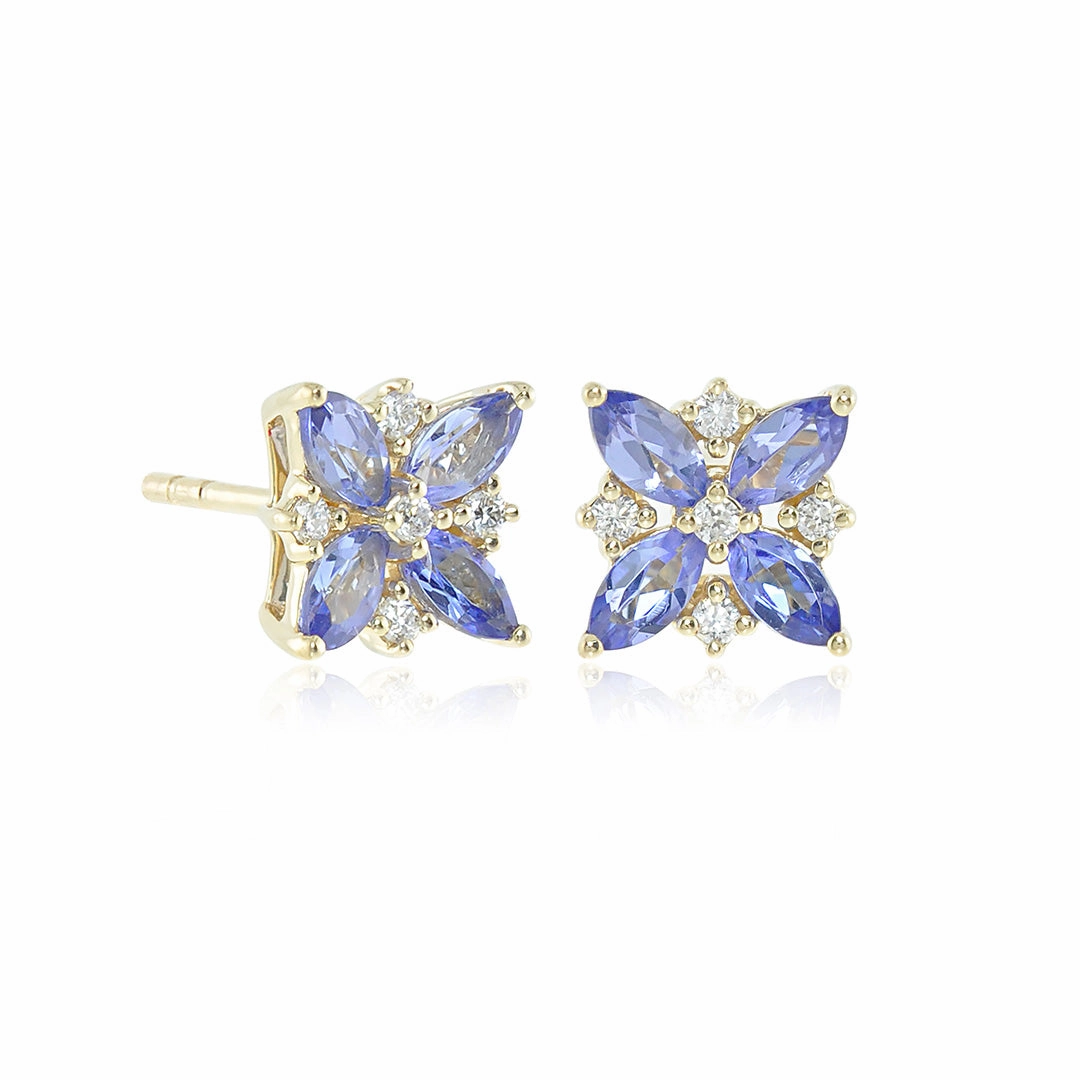Celeste Earrings in Tanzanite & Diamonds